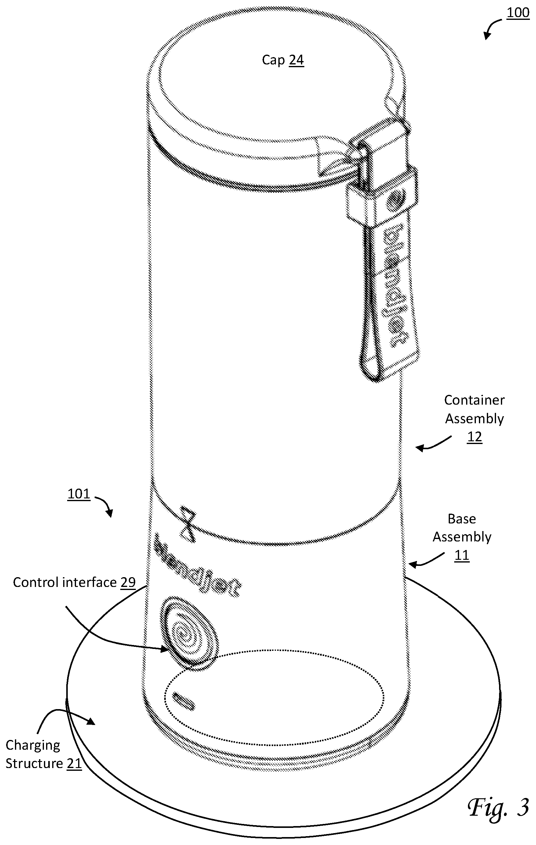 Patent US11824365 Figure 3 – Portable blender with wireless charging