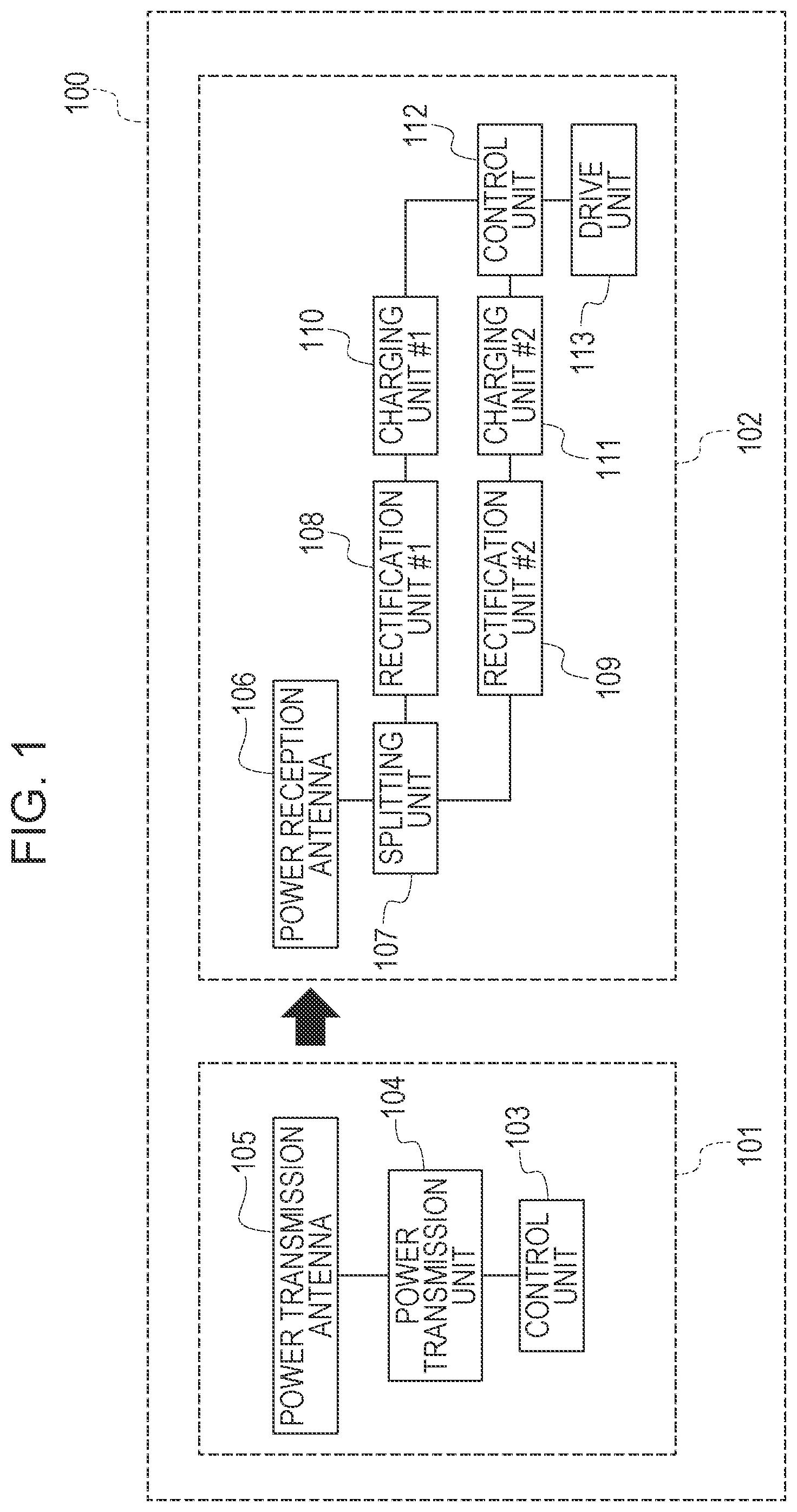 Patent US11824369 Figure 1 – Wireless power transmission system, control method of controlling wireless power transmission system, and storage medium