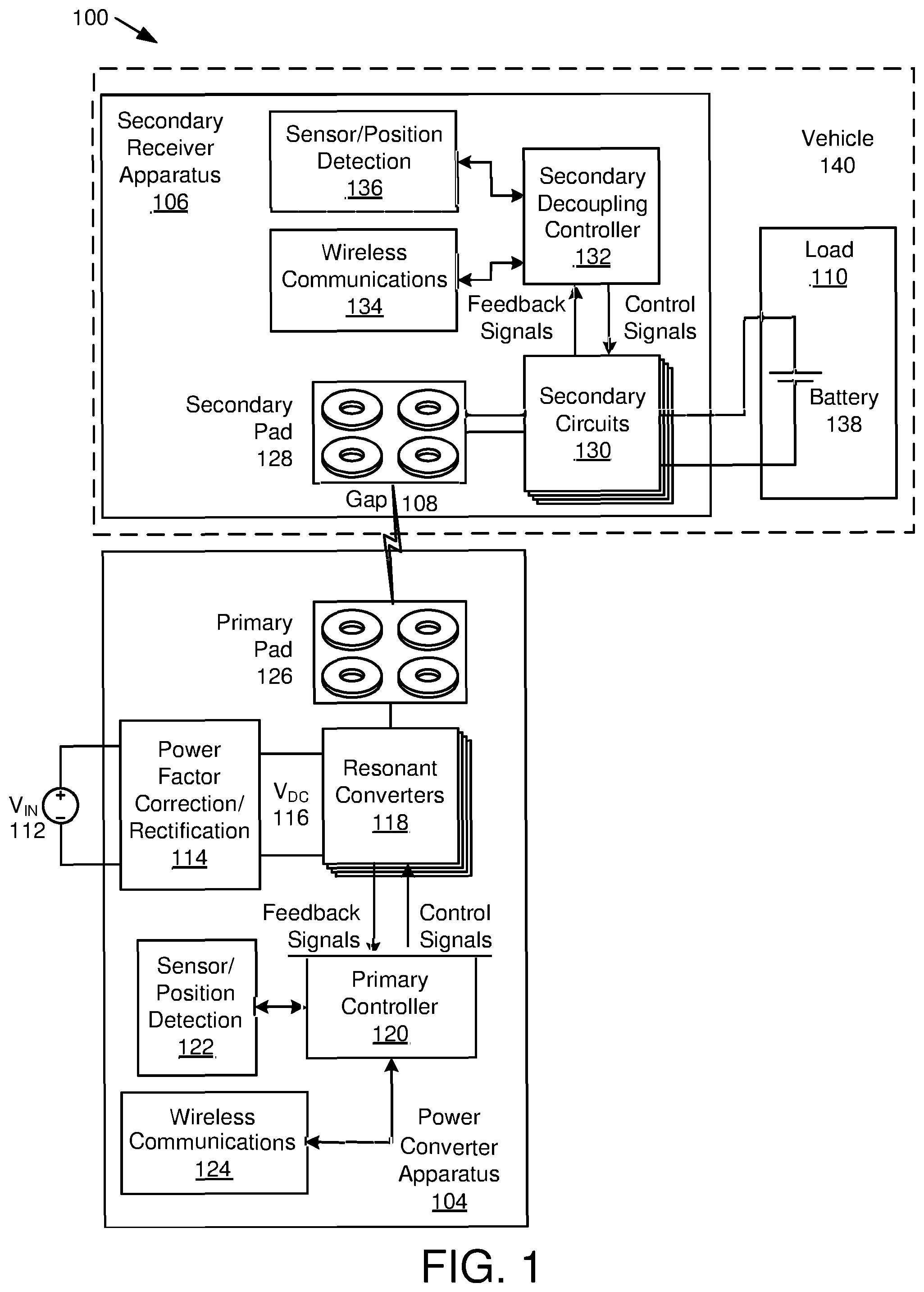 Patent US11824374 Figure 1 – Variable wireless power transfer system