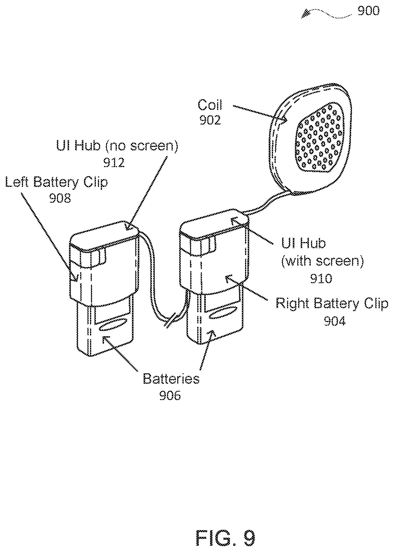 Patent US11824381 Figure 8 – Blood pump controllers having daisy-chained batteries