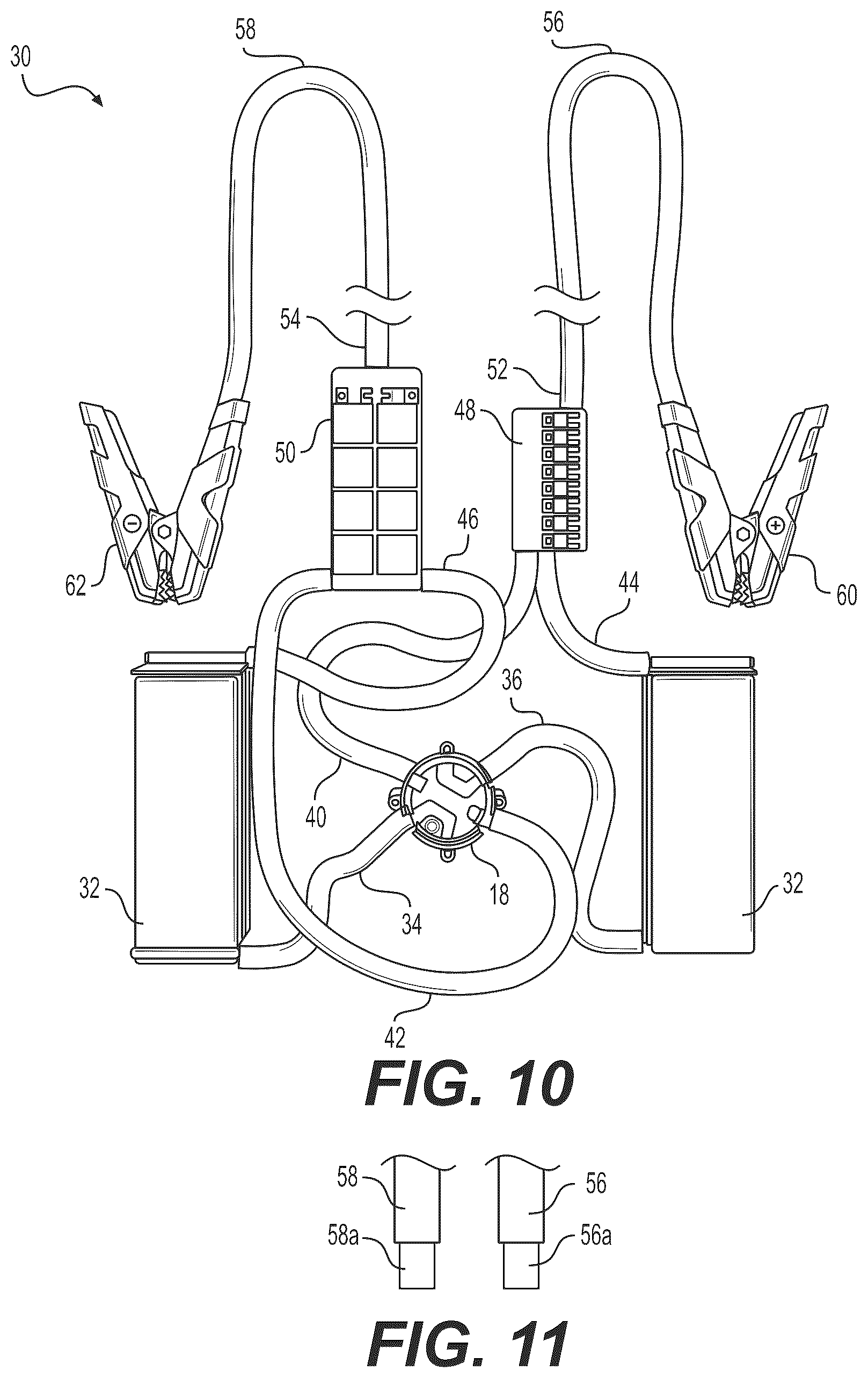 Patent US11824385 Figure 6 – Rechargeable battery jump starting device with leapfrog charging system