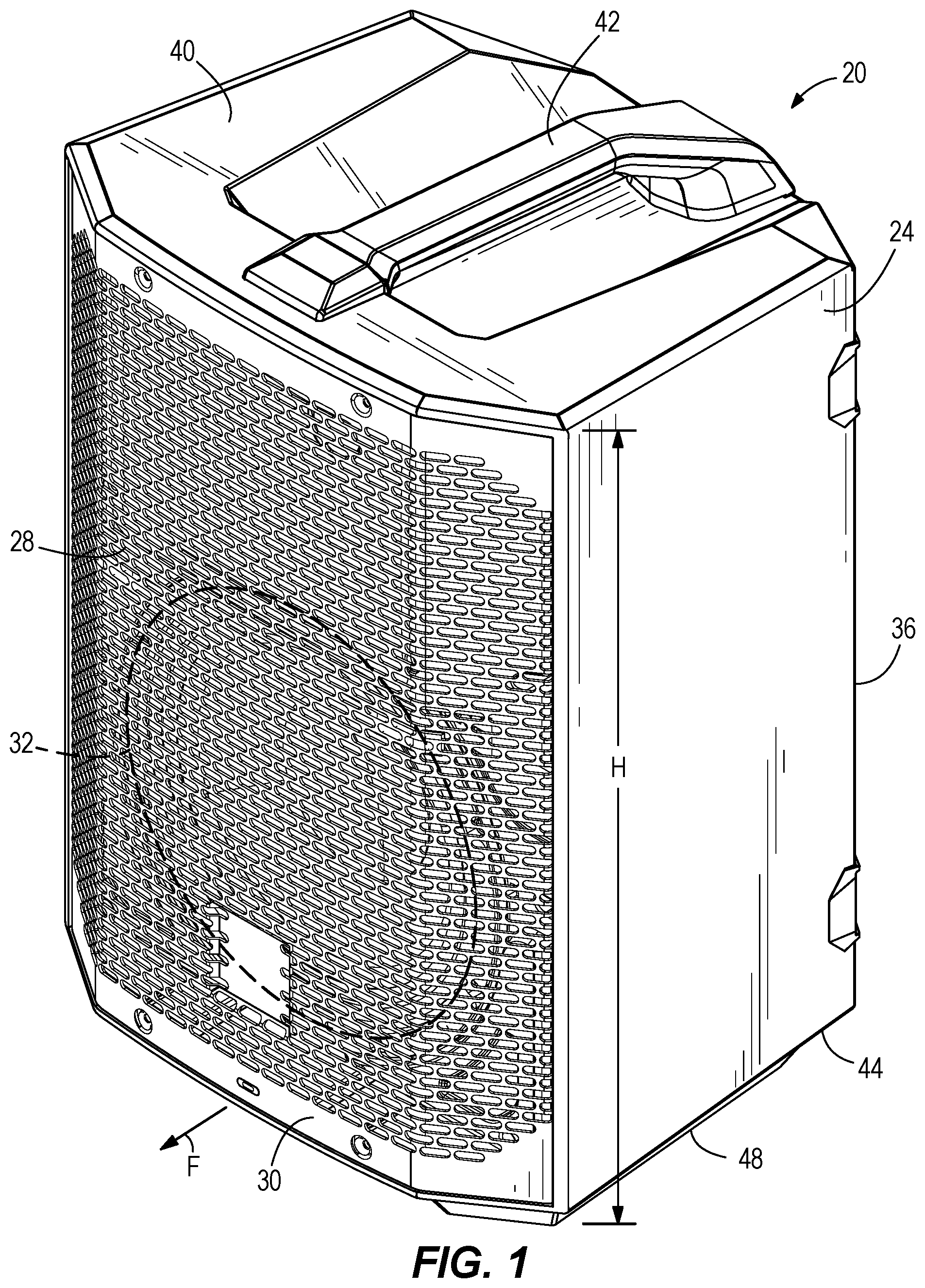 Patent US11824389 Figure 1 – Loudspeaker battery pack