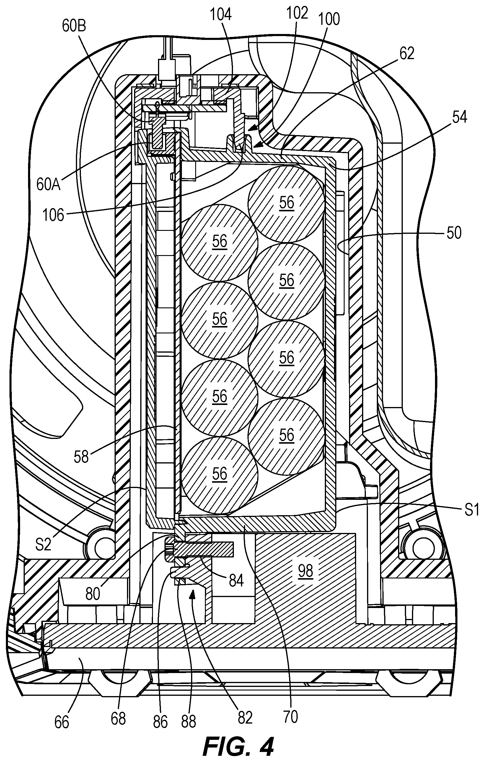 Patent US11824389 Figure 4 – Loudspeaker battery pack