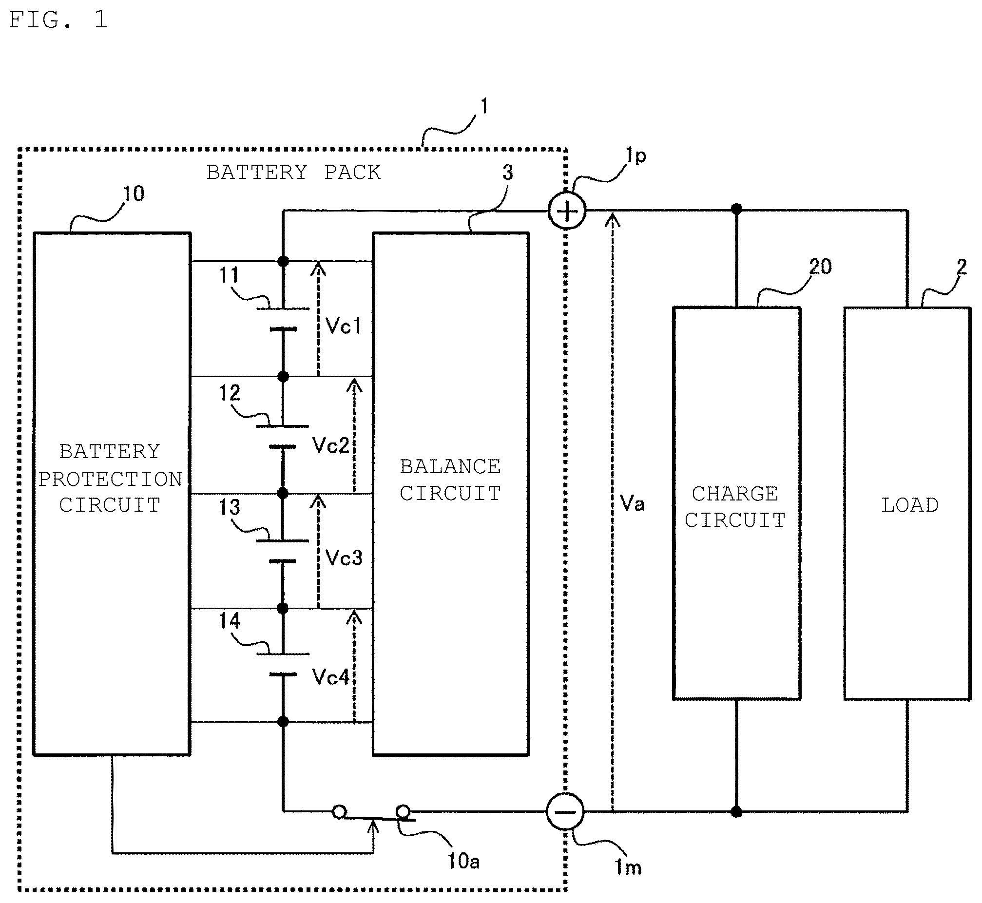 Patent US11824392 Figure 1 – Battery pack