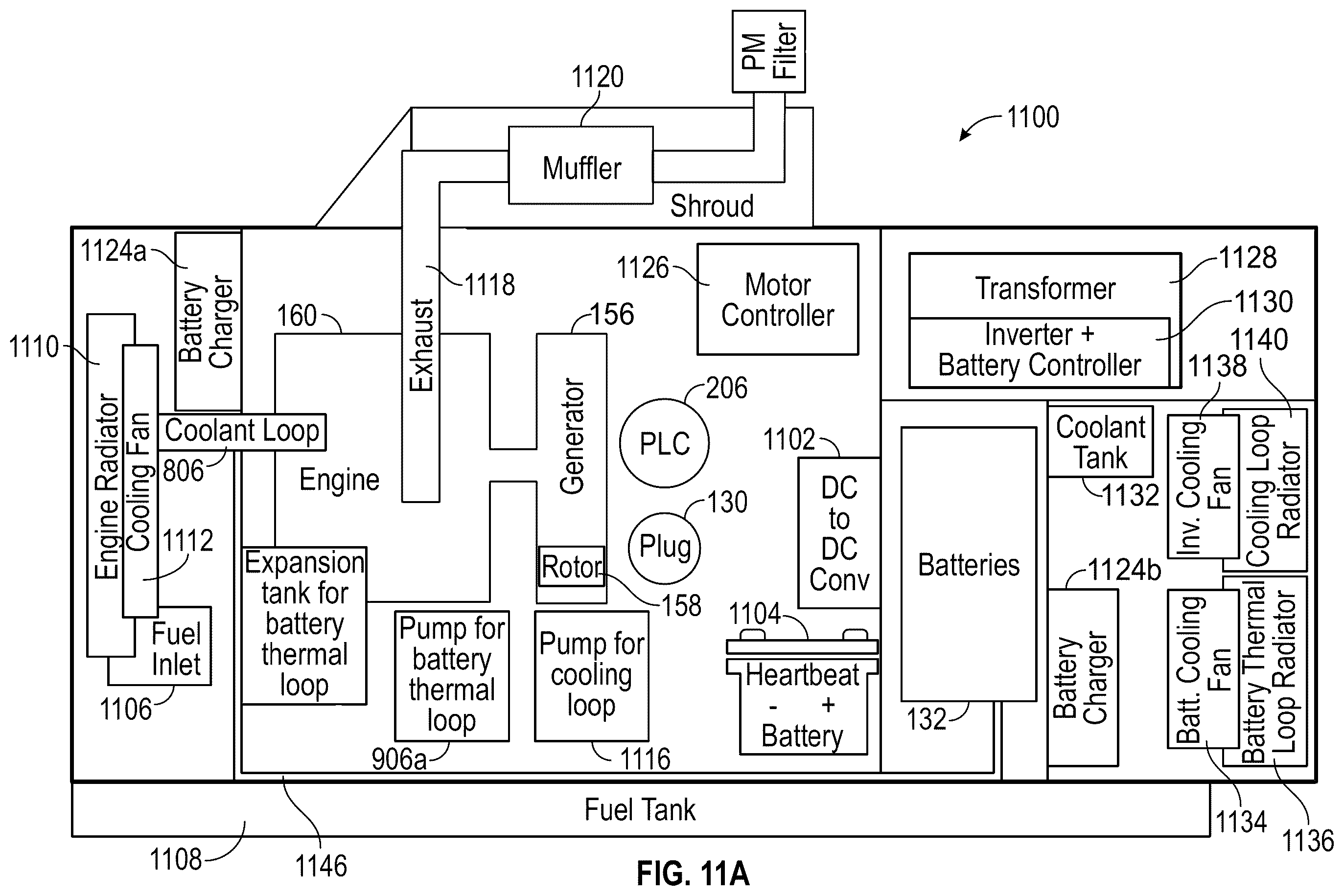 Patent US11824399 Figure 11 – Back-up generator and associated electric power systems