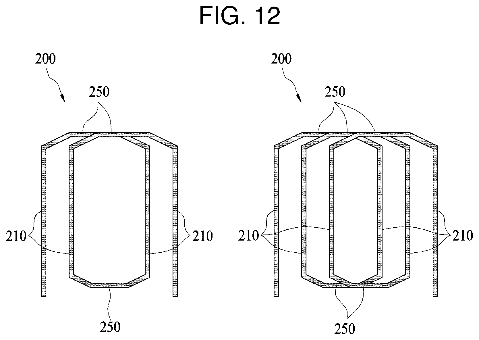 Patent US11824407 Figure 12 – Distributed straight-angle armature winding, motor comprising same, and method for manufacturing same