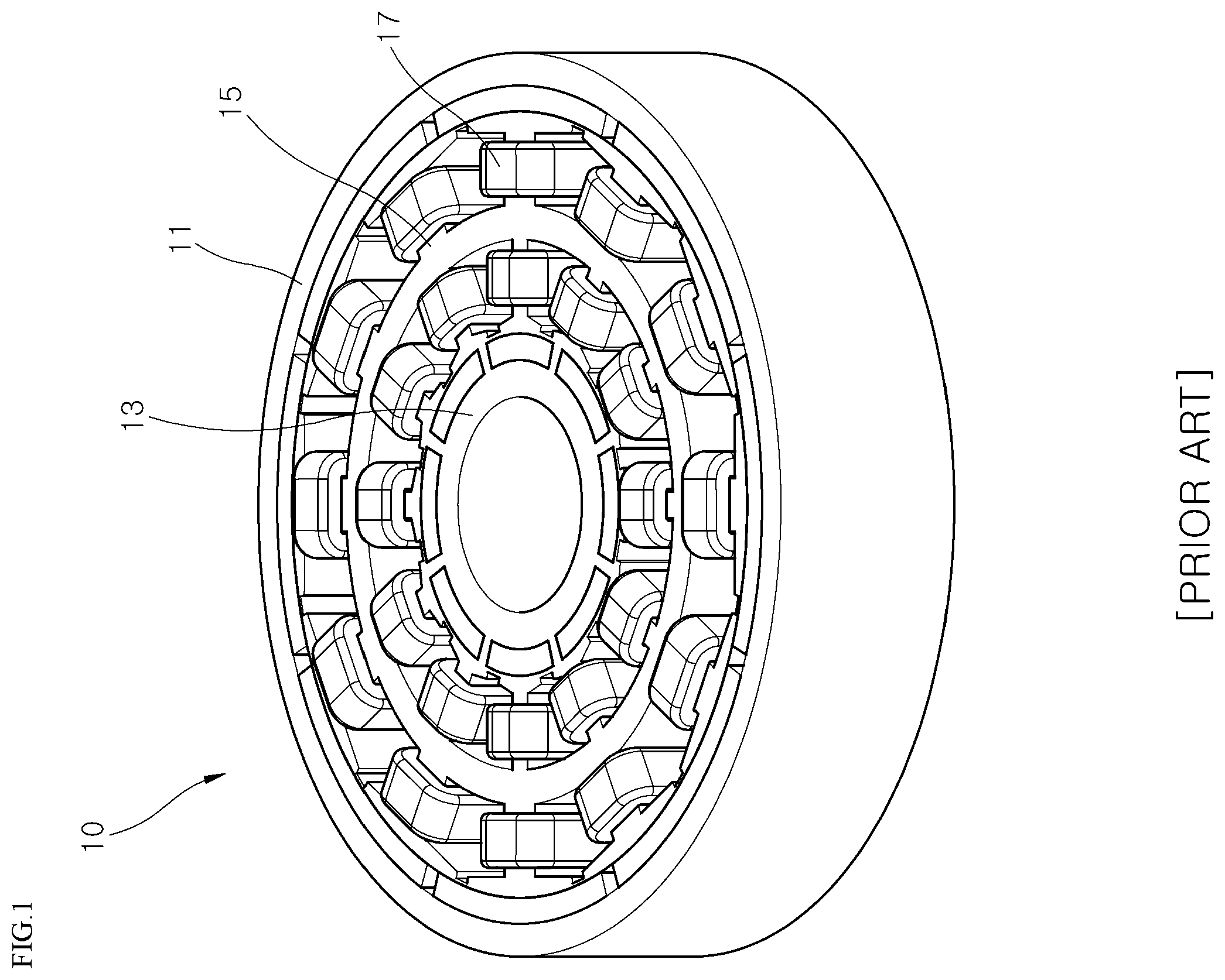 Patent US11824408 Figure 1 – Dual rotor-type motor for reducing torque ripple and compressor comprising same