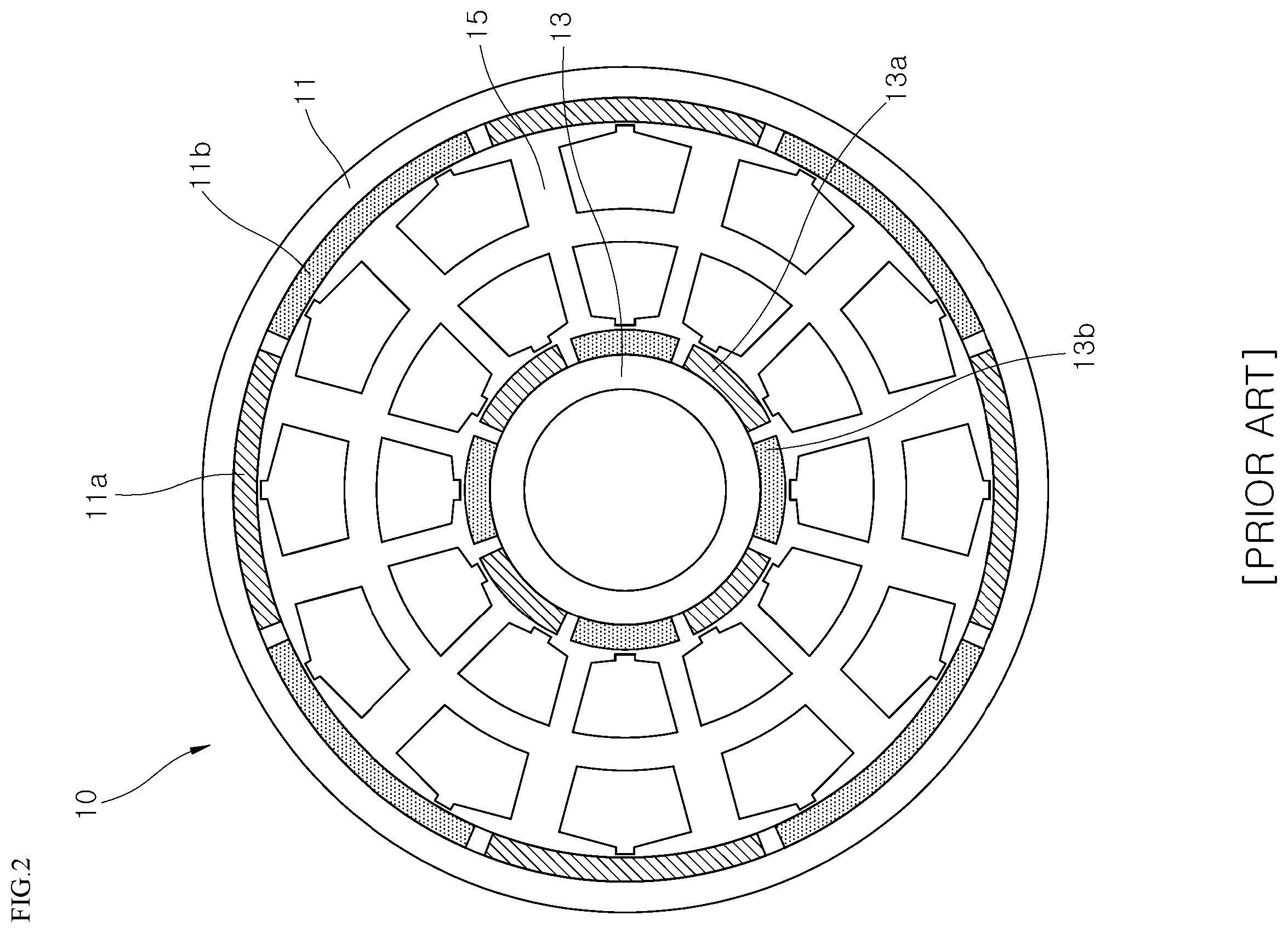 Patent US11824408 Figure 2 – Dual rotor-type motor for reducing torque ripple and compressor comprising same