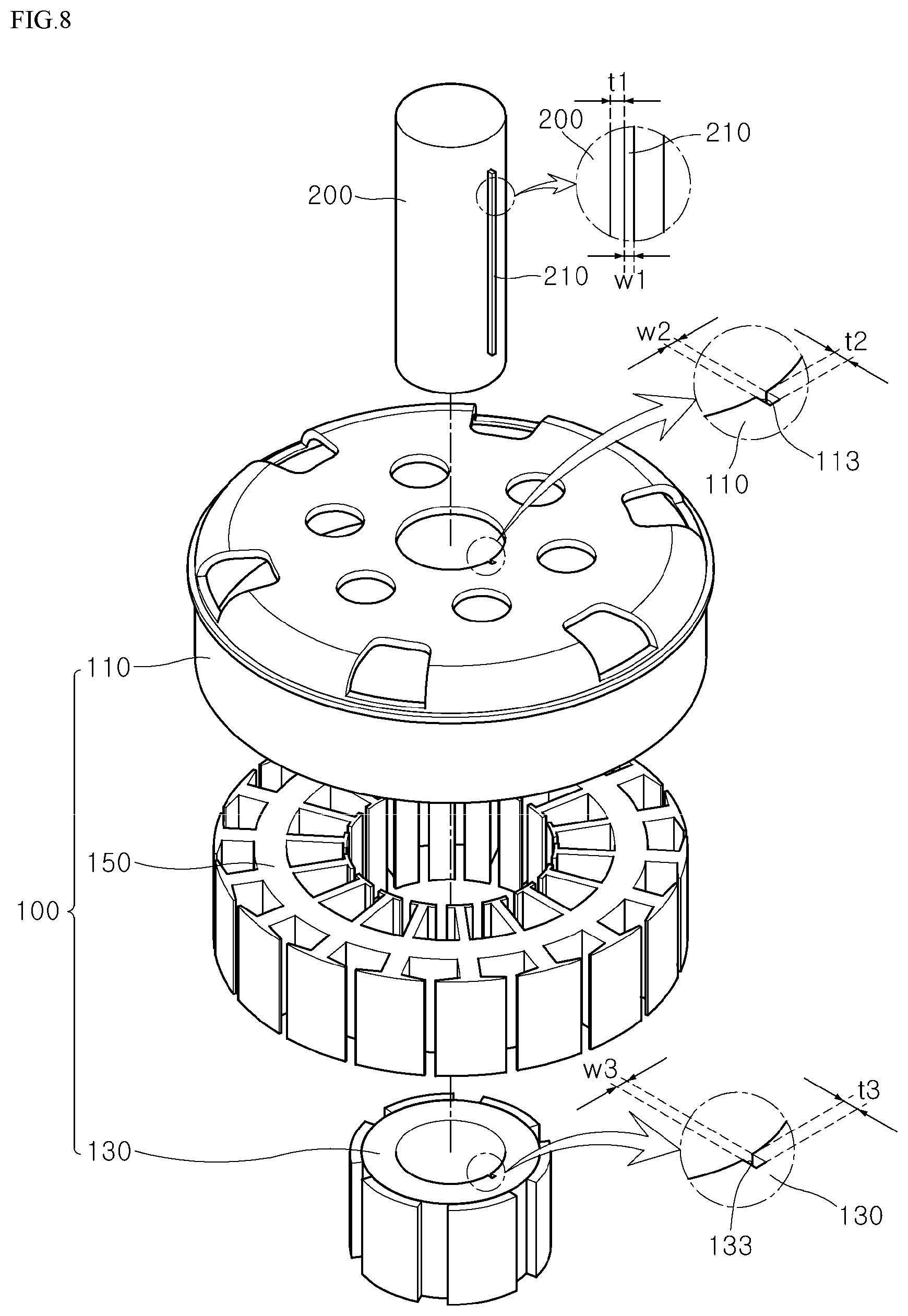Patent US11824408 Figure 7 – Dual rotor-type motor for reducing torque ripple and compressor comprising same