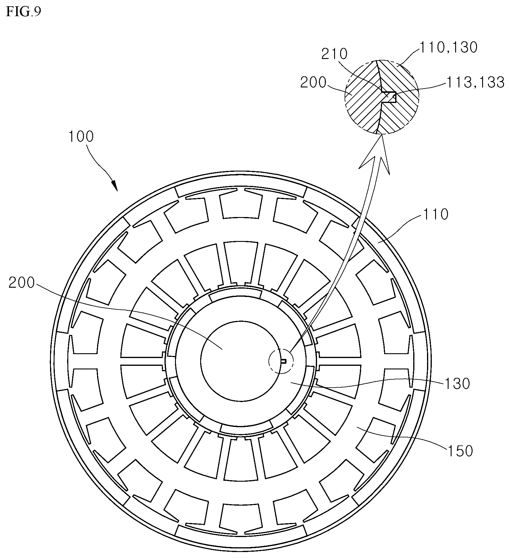 Patent US11824408 Figure 8 – Dual rotor-type motor for reducing torque ripple and compressor comprising same