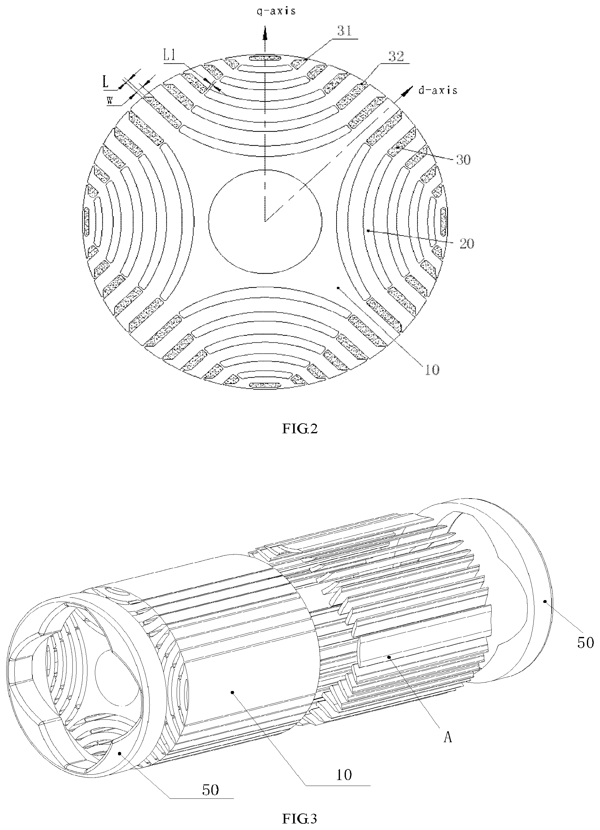 Patent US11824409 Figure 2 – Direct starting synchronous reluctance motor rotor, motor and rotor manufacturing method