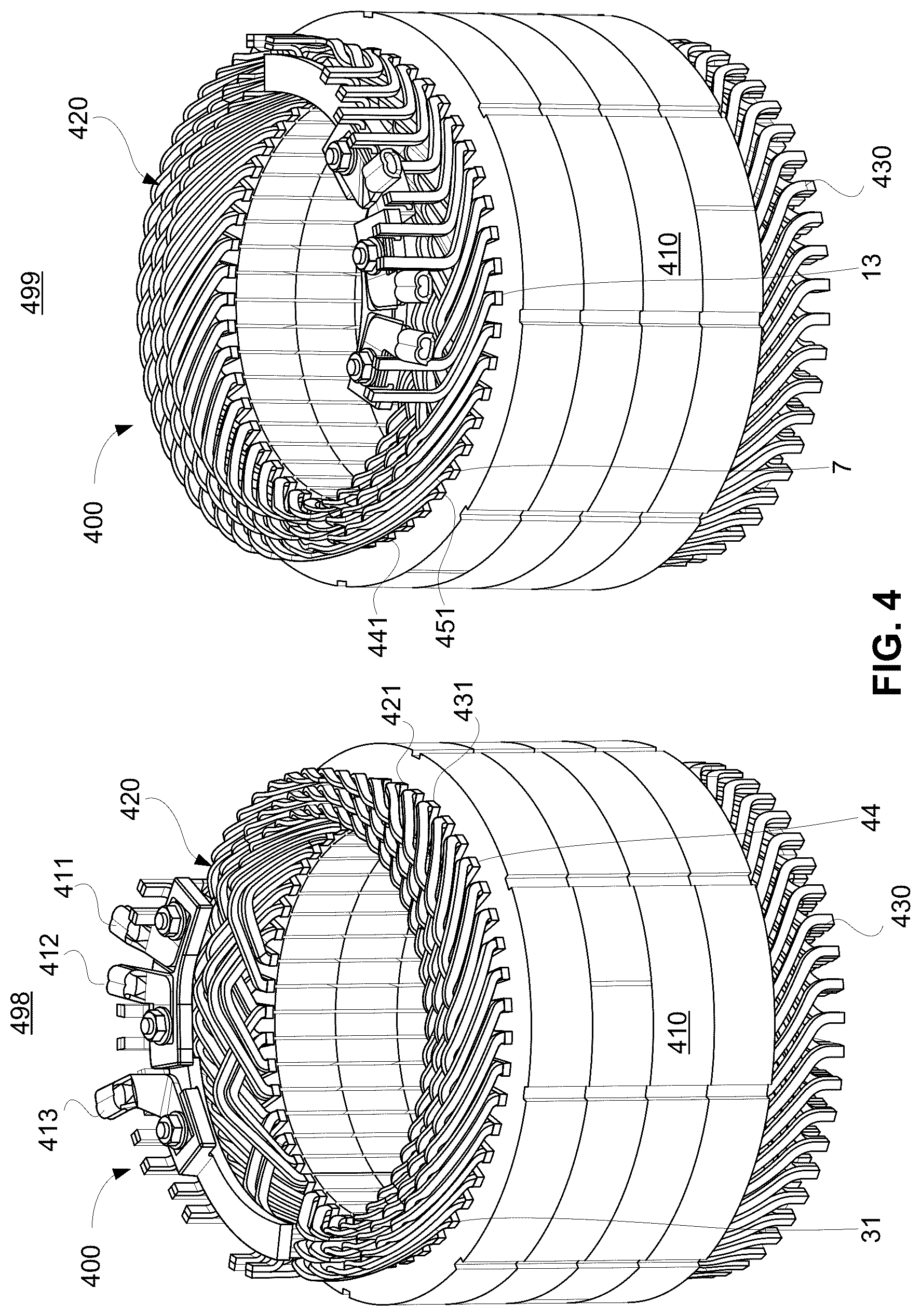 Patent US11824413 Figure 4 – Balanced winding layouts for electric motors