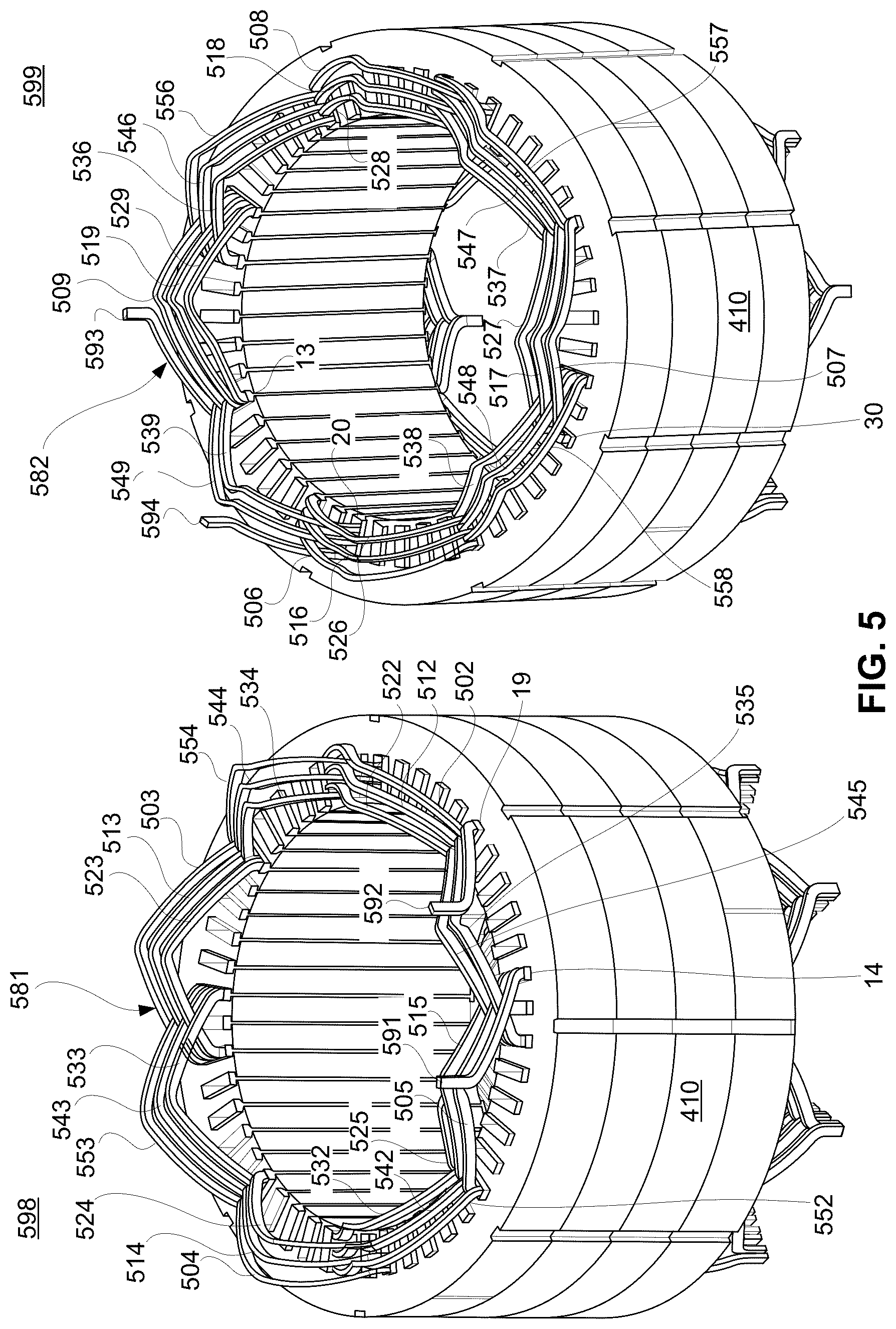 Patent US11824413 Figure 5 – Balanced winding layouts for electric motors