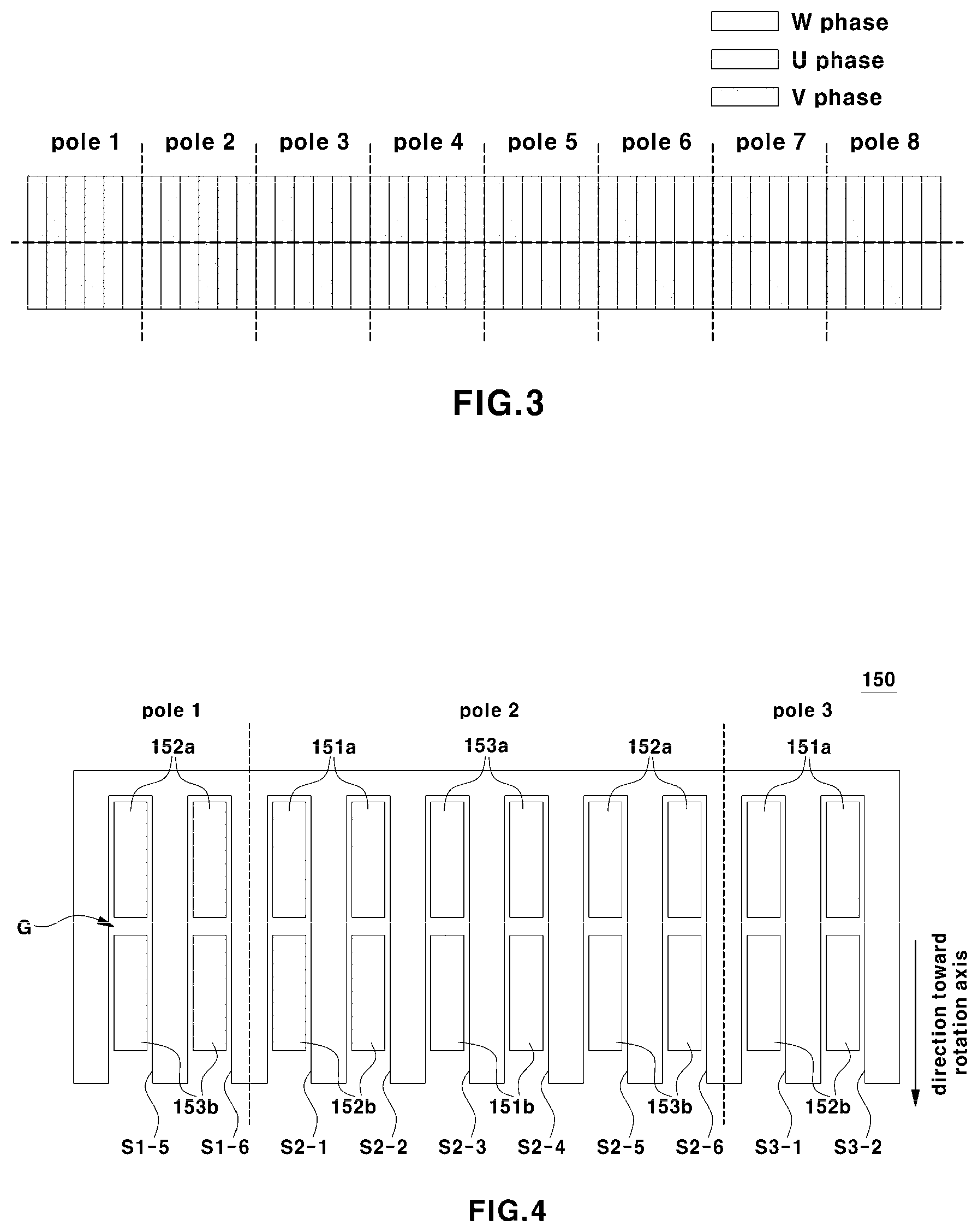 Patent US11824414 Figure 3 – Motor winding pattern and motor driving system