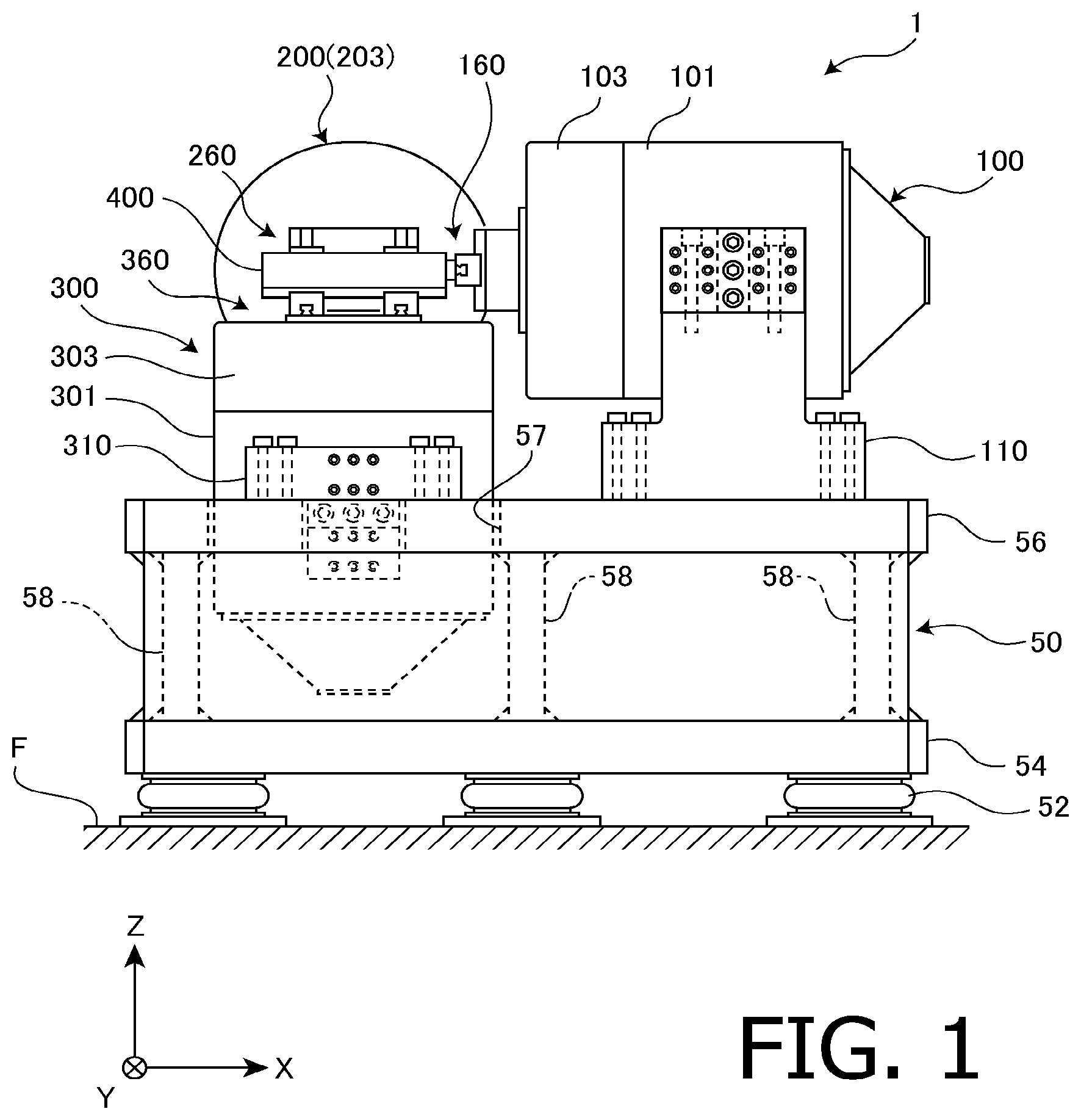 Patent US11824416 Figure 1 – Electrodynamic actuator and electrodynamic excitation device