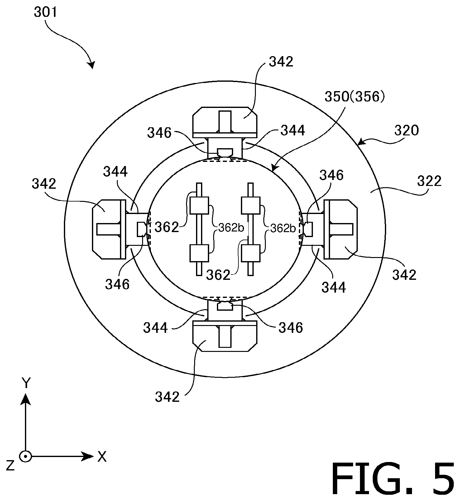 Patent US11824416 Figure 5 – Electrodynamic actuator and electrodynamic excitation device