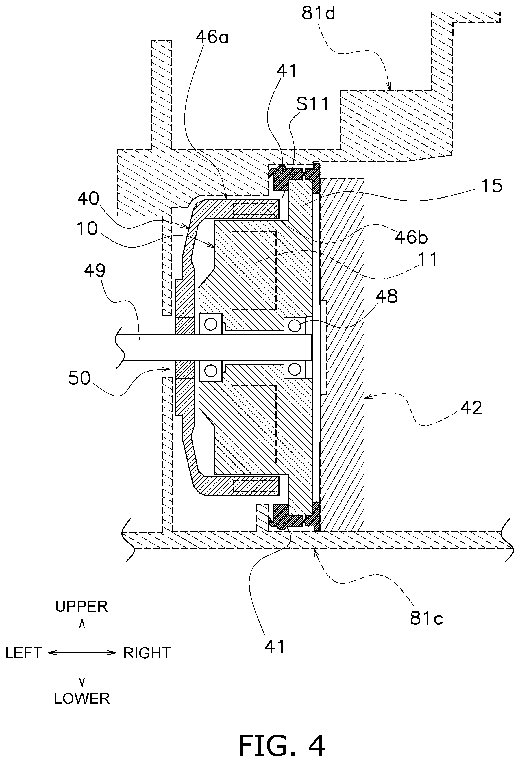 Patent US11824421 Figure 4 – Resin-molded stator, outer rotor-type motor, air blower, and air conditioning apparatus