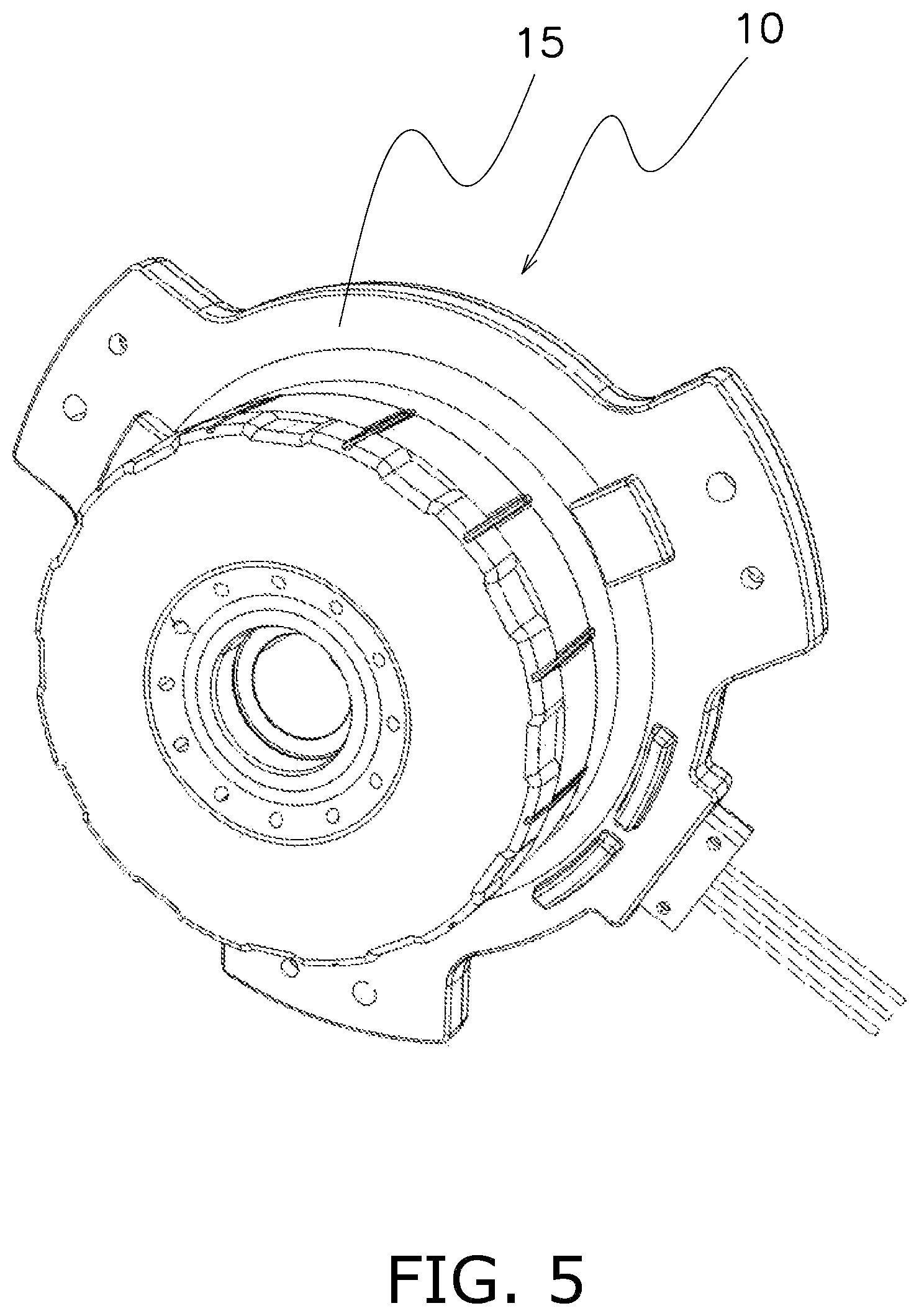 Patent US11824421 Figure 5 – Resin-molded stator, outer rotor-type motor, air blower, and air conditioning apparatus