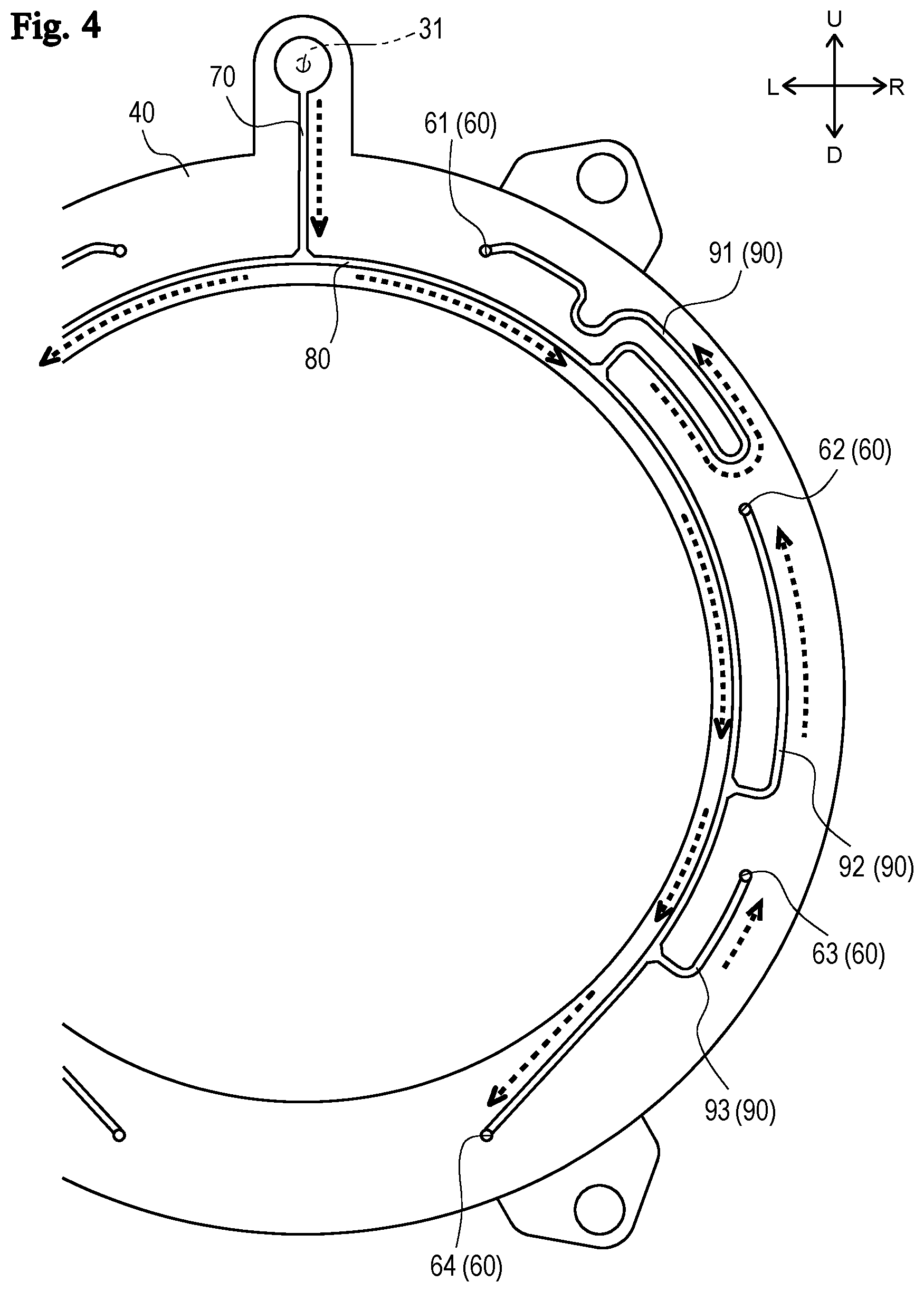 Patent US11824426 Figure 4 – Motor cooling member