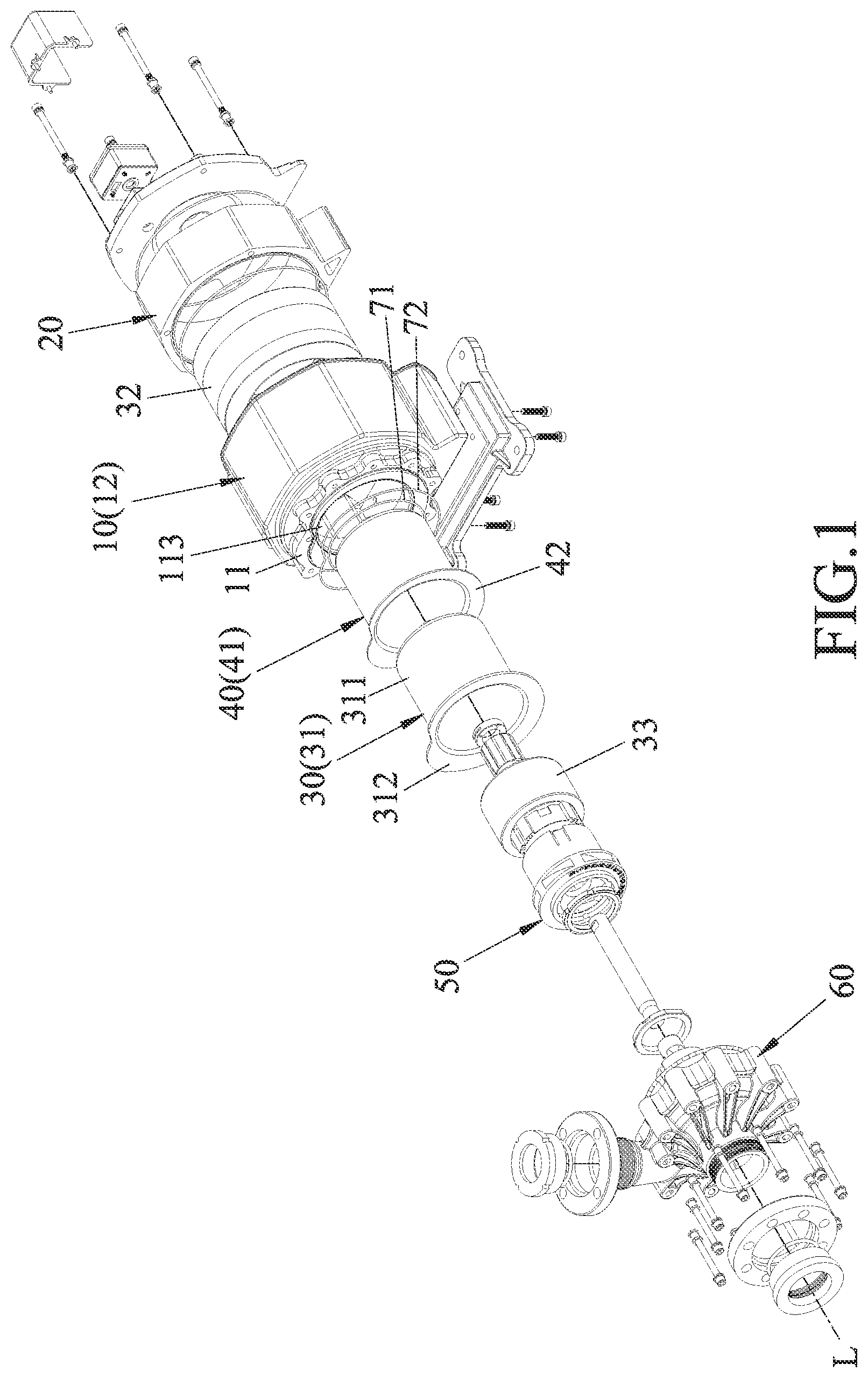 Patent US11824427 — Canned motor device — Figure 1