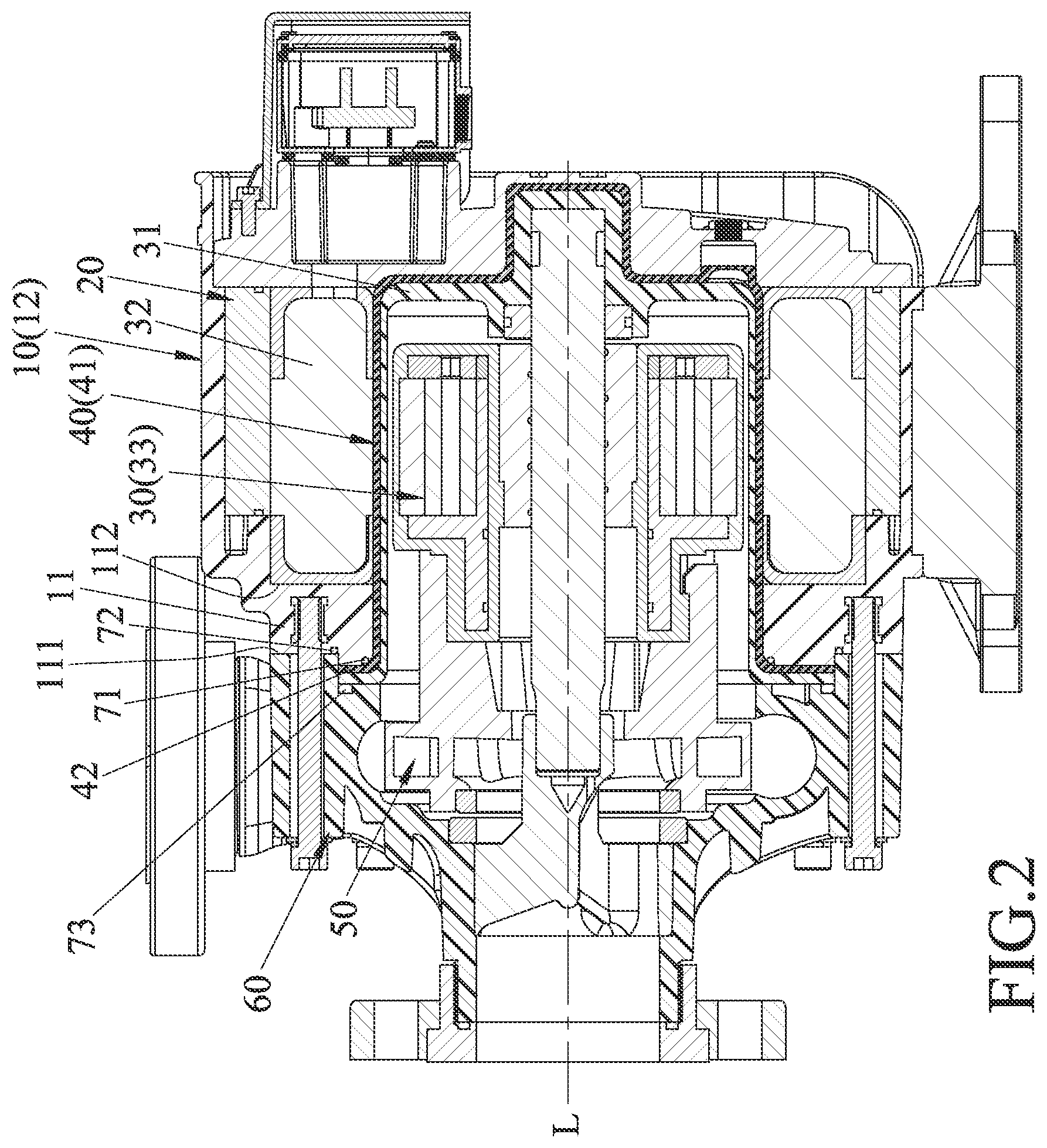 Patent US11824427 Figure 2 – Canned motor device