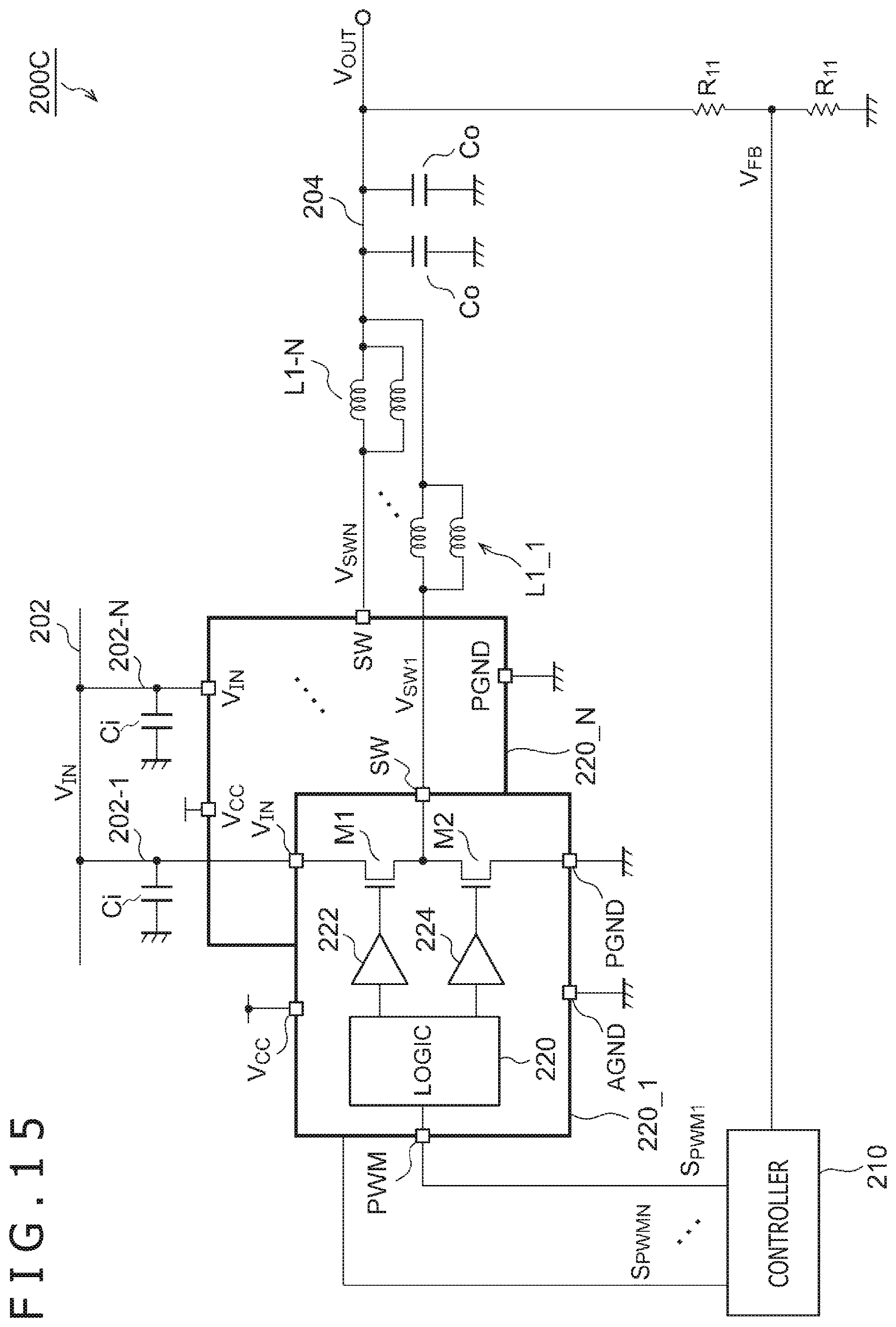 Patent US11824429 Figure 15 – Multi-phase step-down DC/DC power source device