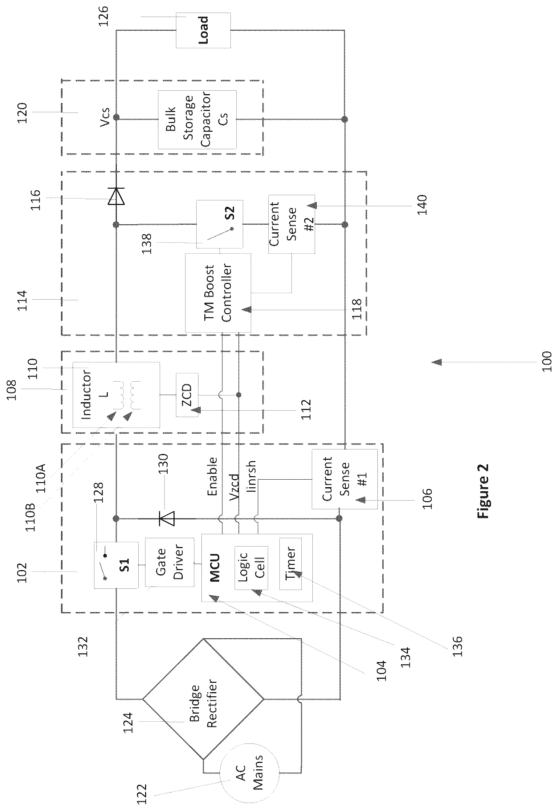Patent US11824433 Figure 2 – Inrush current limited AC/DC power converter apparatus