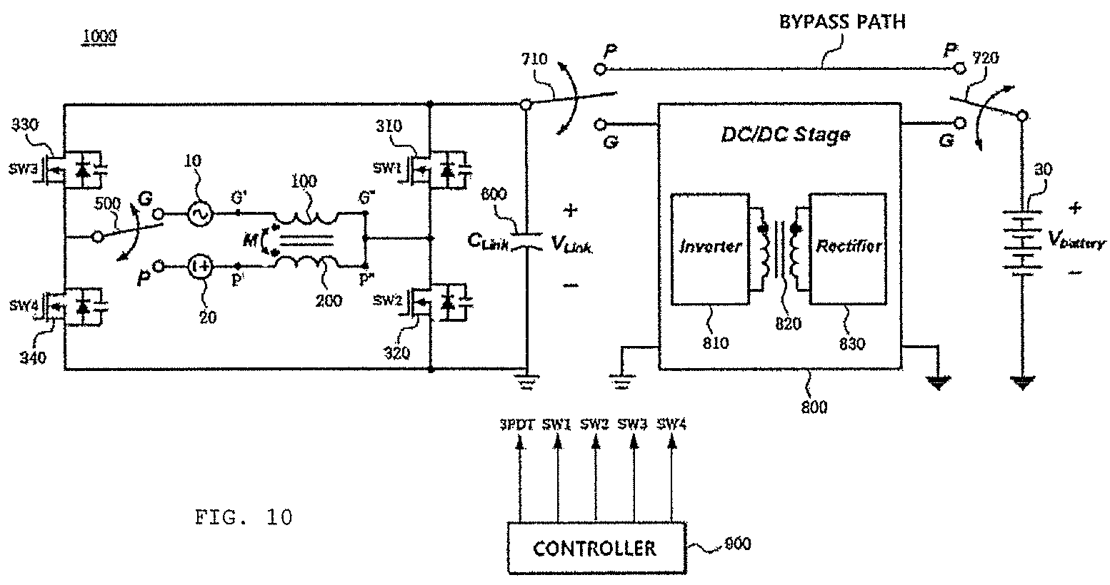 Patent US11824435 Figure 9 – Integrated DC/DC and AC/DC converter system