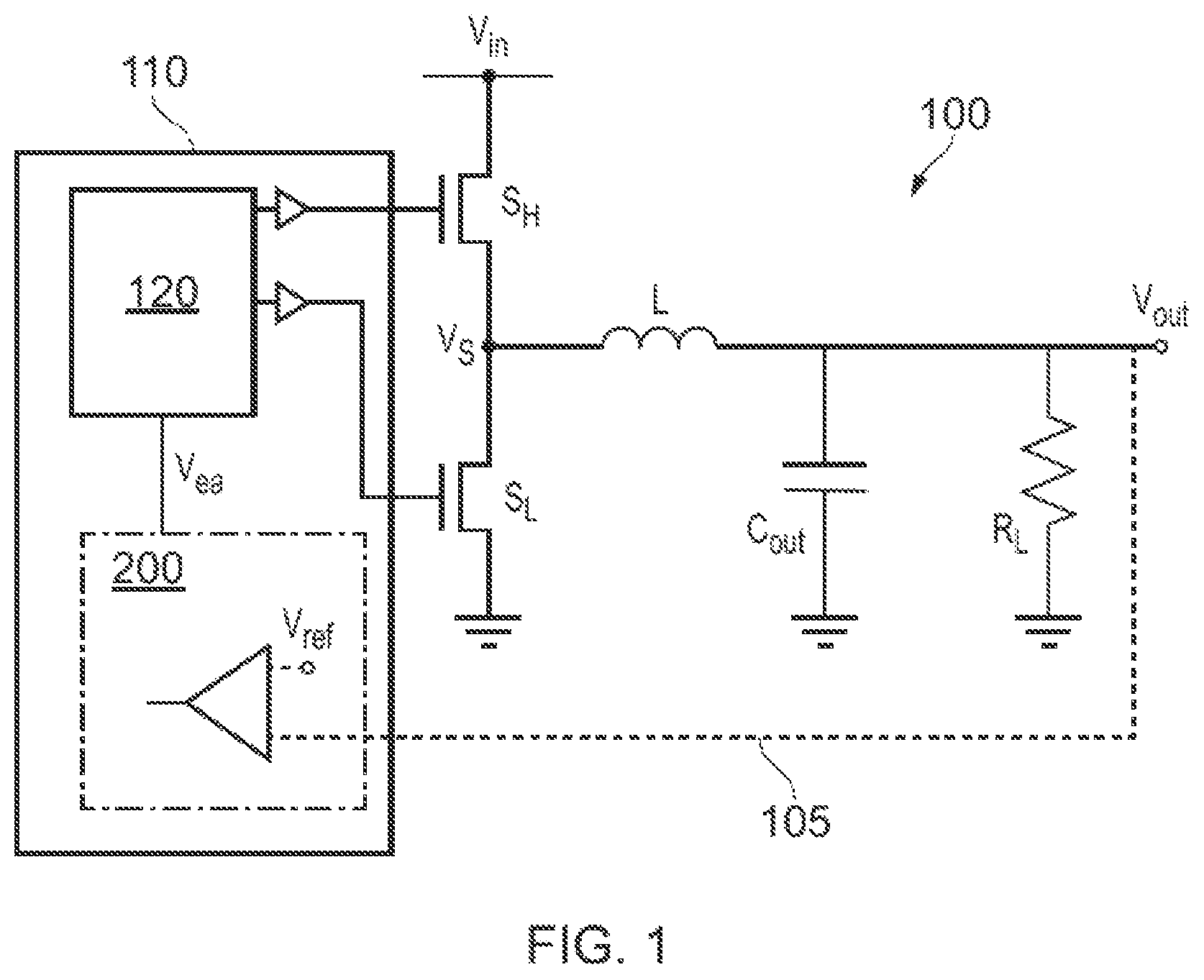 Patent US11824442 — Error amplifier circuits for DC-DC converters, DC-DC converters and controllers — Figure 1