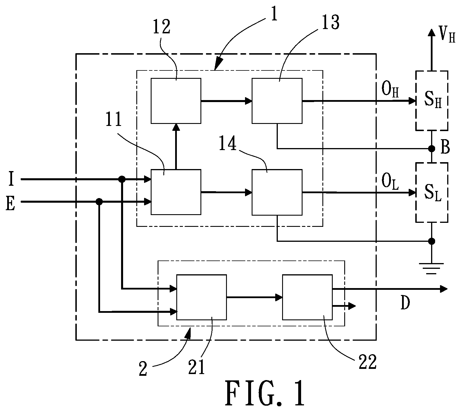 Patent US11824444 Figure 1 – Driver chip for half-bridge circuit