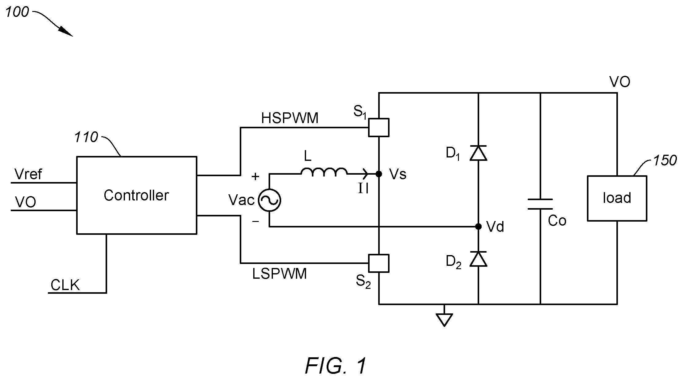 Patent US11824445 Figure 1 – Systems and methods for automatic determination of state of switches in power converters