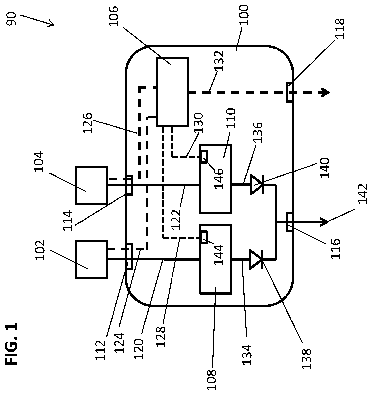 Patent US11824447 Figure 1 – Controlling buck-boost converters based on power supply identification signals