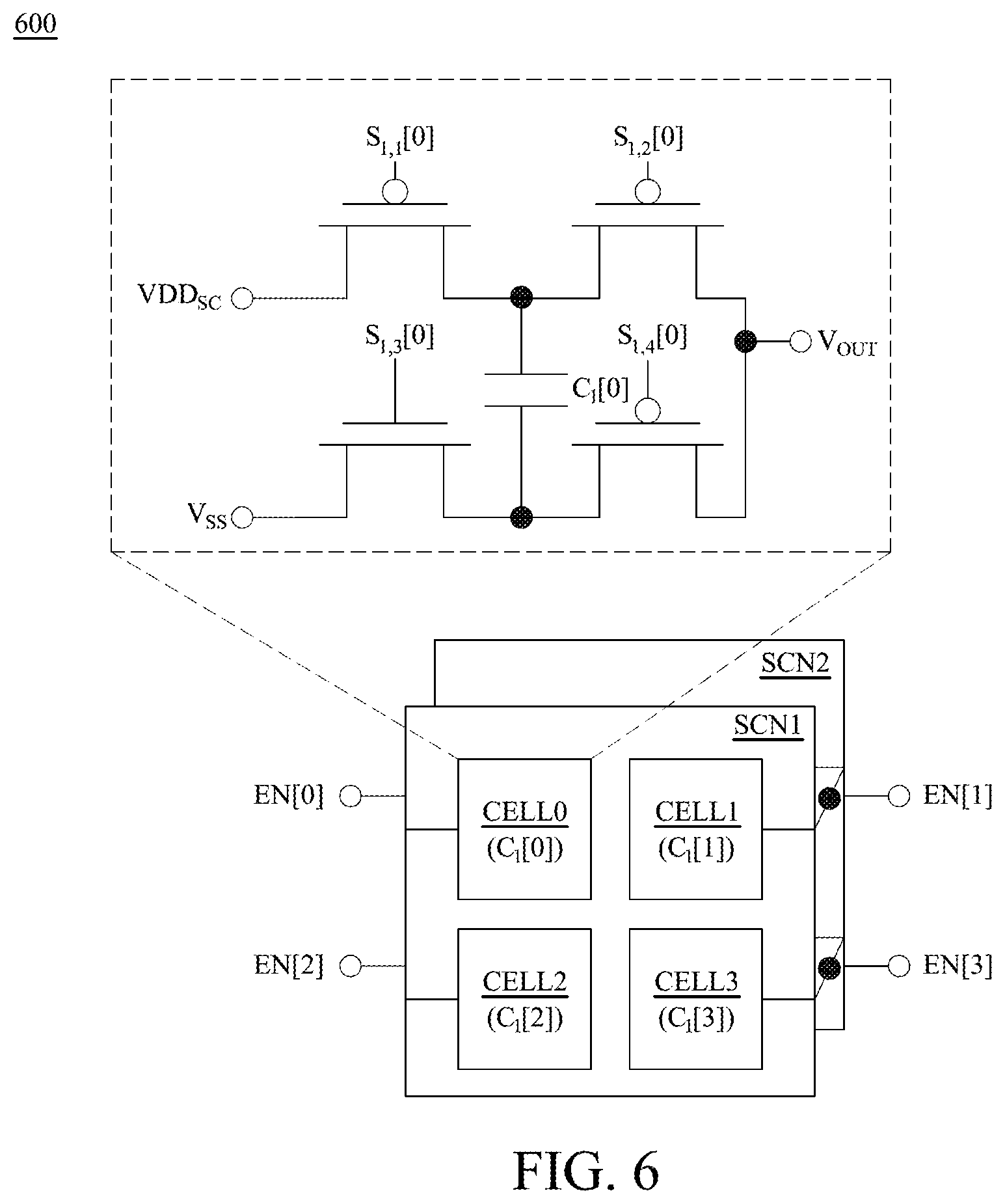 Patent US11824449 Figure 8 – Switched-capacitor power stage and switched-capacitor converter