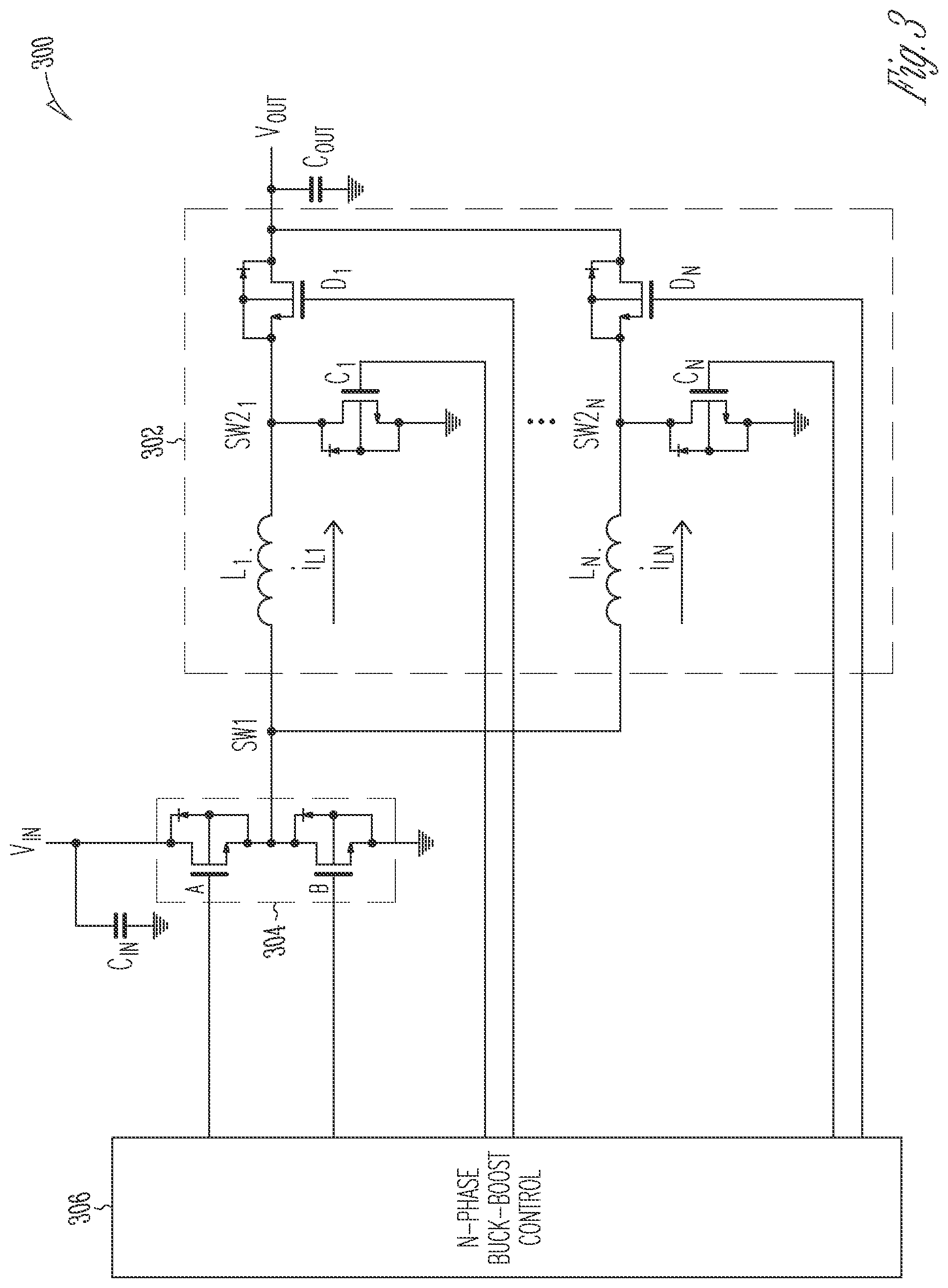 Patent US11824451 Figure 3 – Multi-phase buck-boost converter
