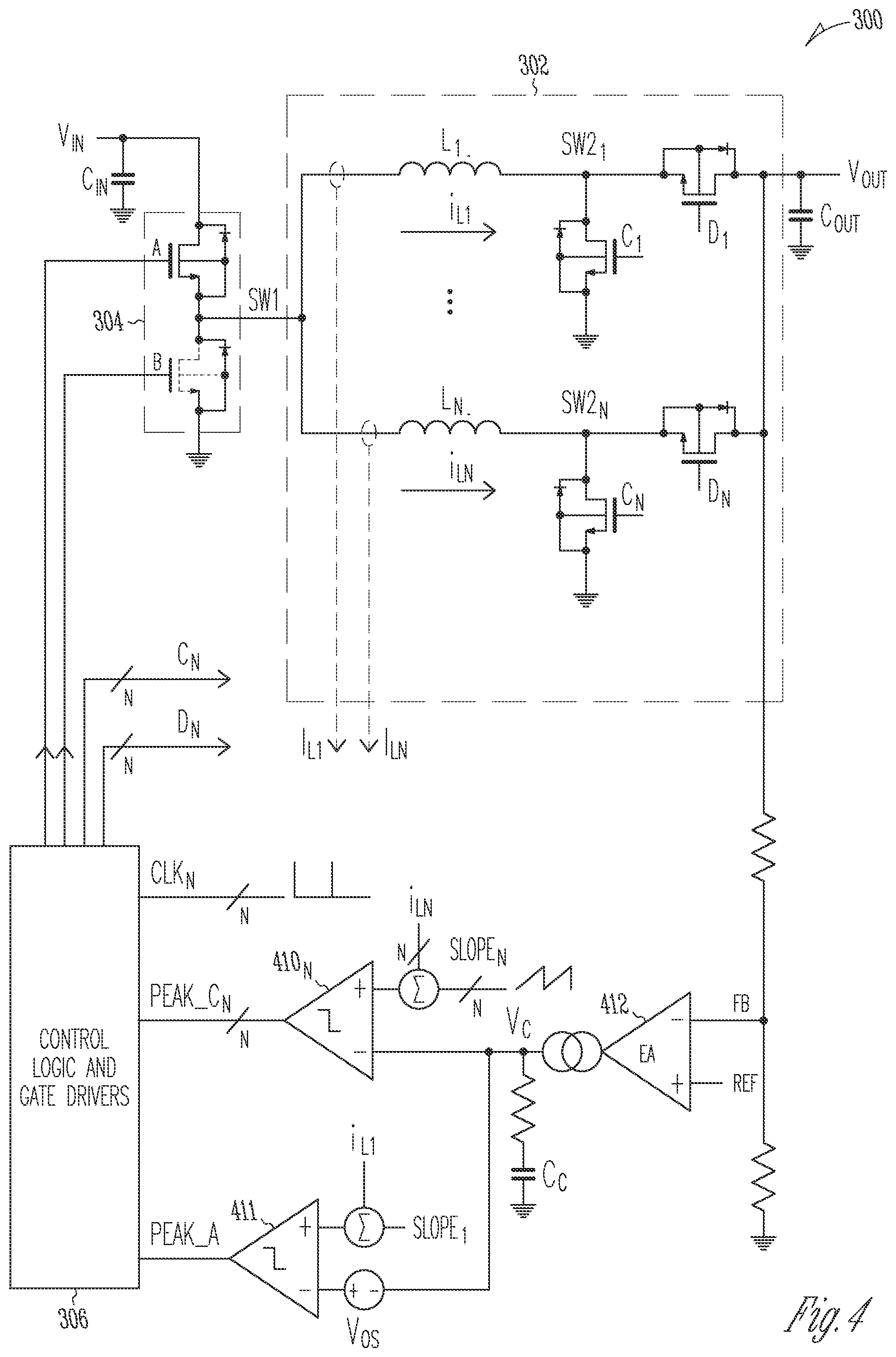 Patent US11824451 Figure 4 – Multi-phase buck-boost converter
