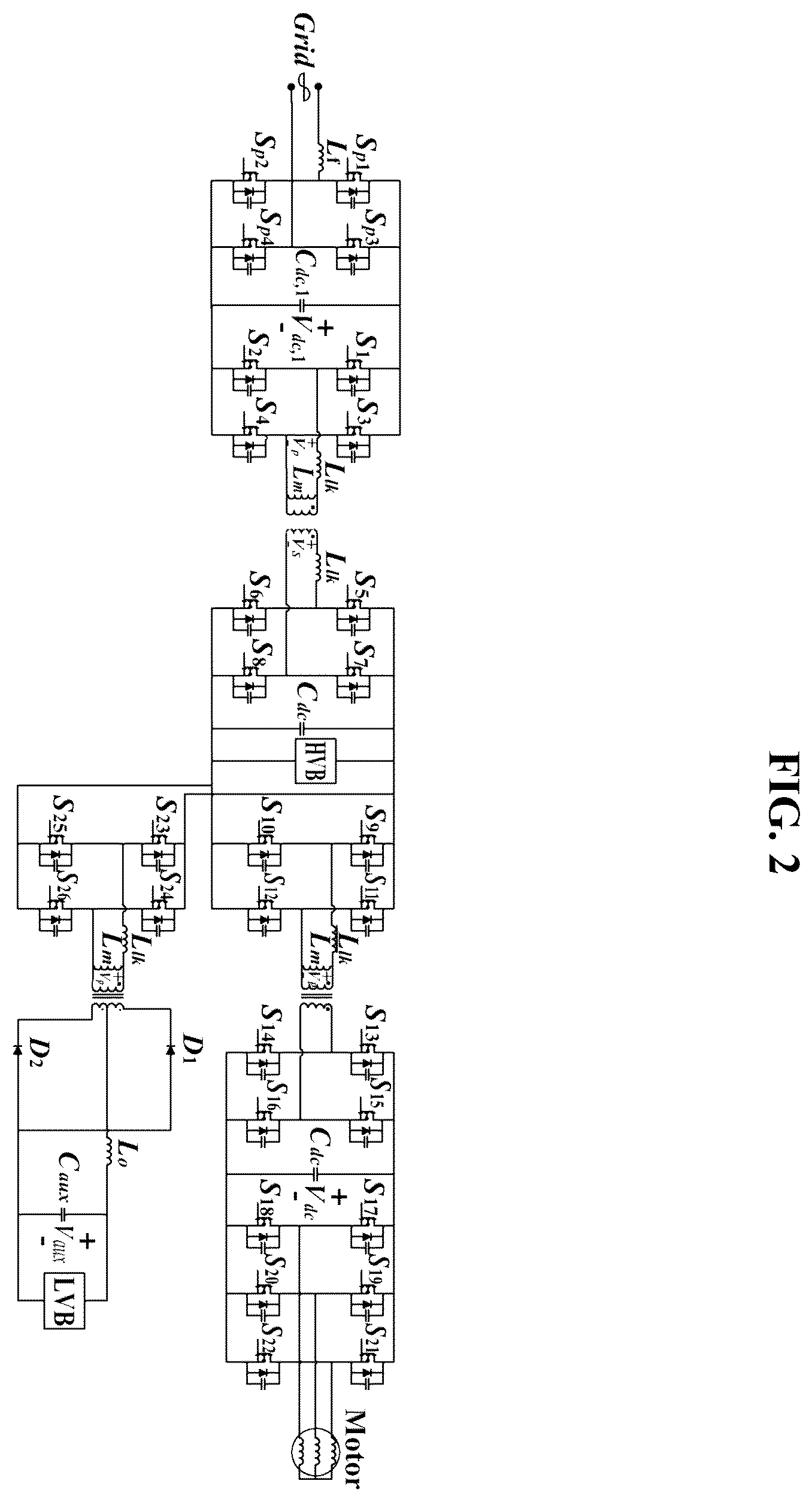 Patent US11824452 Figure 2 – Integrated power conversion apparatus for xEV and integrated power conversion method thereof