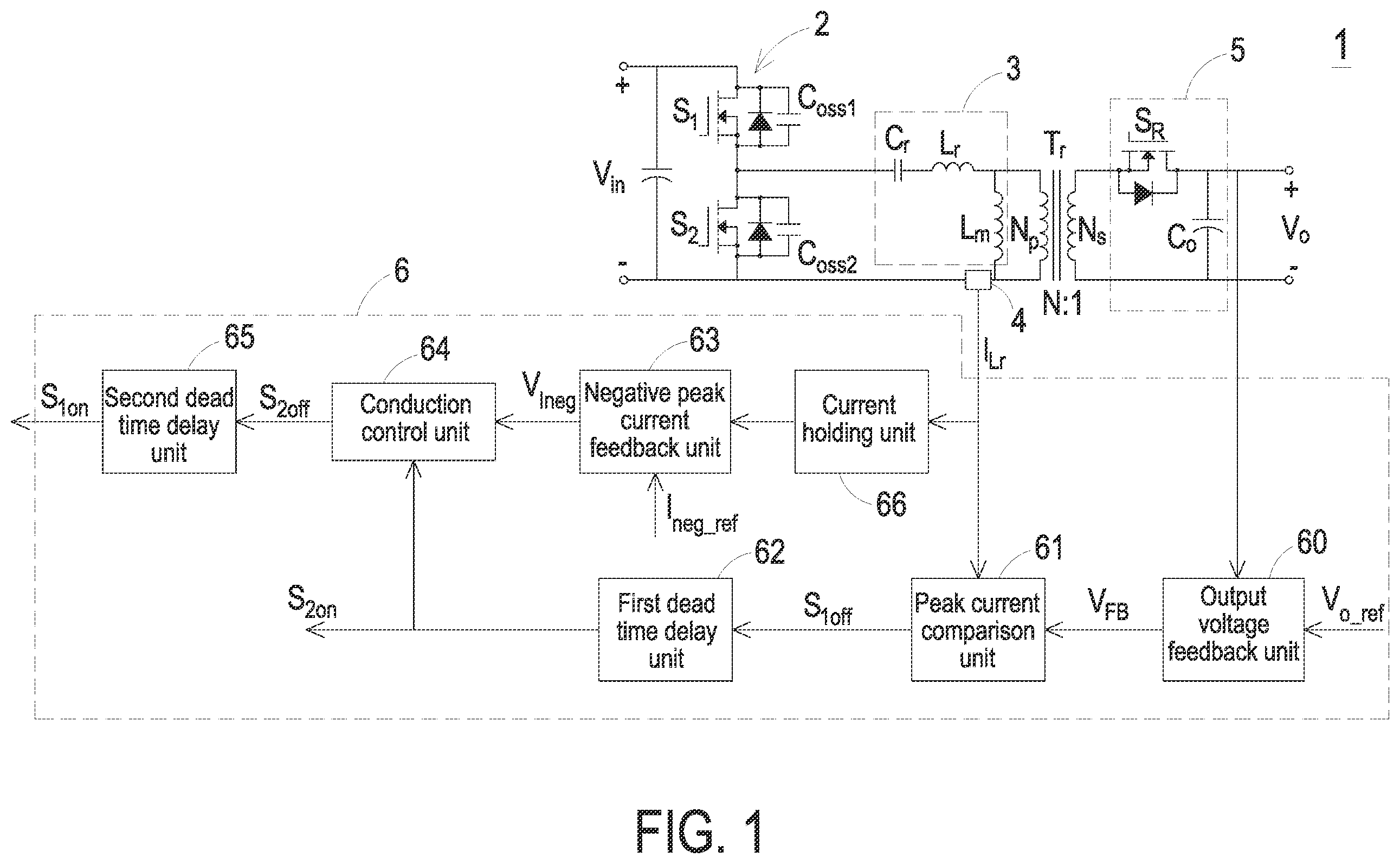 Patent US11824456 — Hybrid flyback circuit and control method — Figure 1