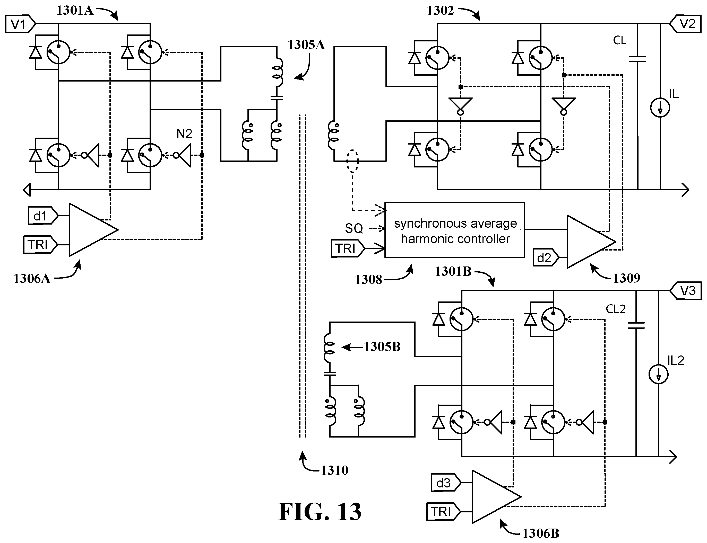 Patent US11824459 Figure 13 – Resonant converter with synchronous average harmonic current control