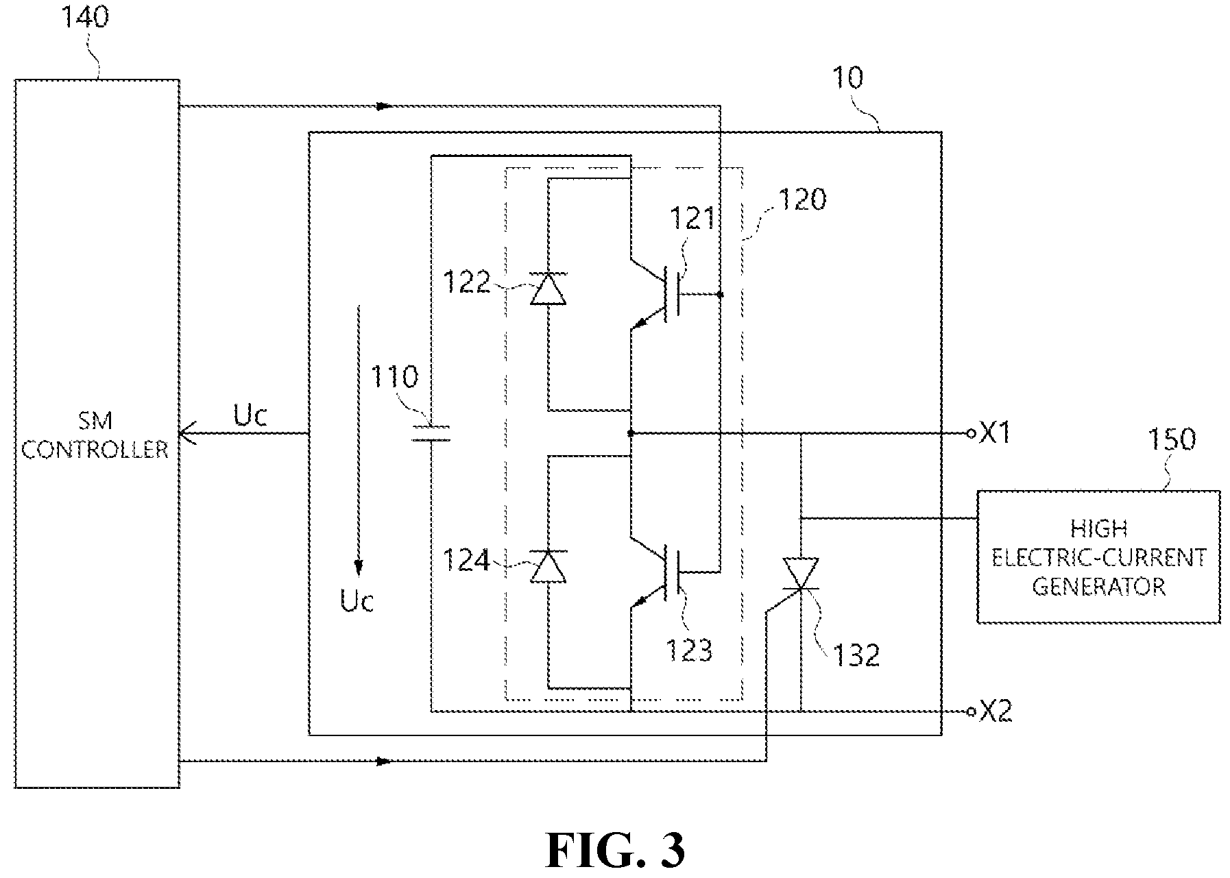 Patent US11824462 Figure 3 – Sub-module of power converter including bypass switch