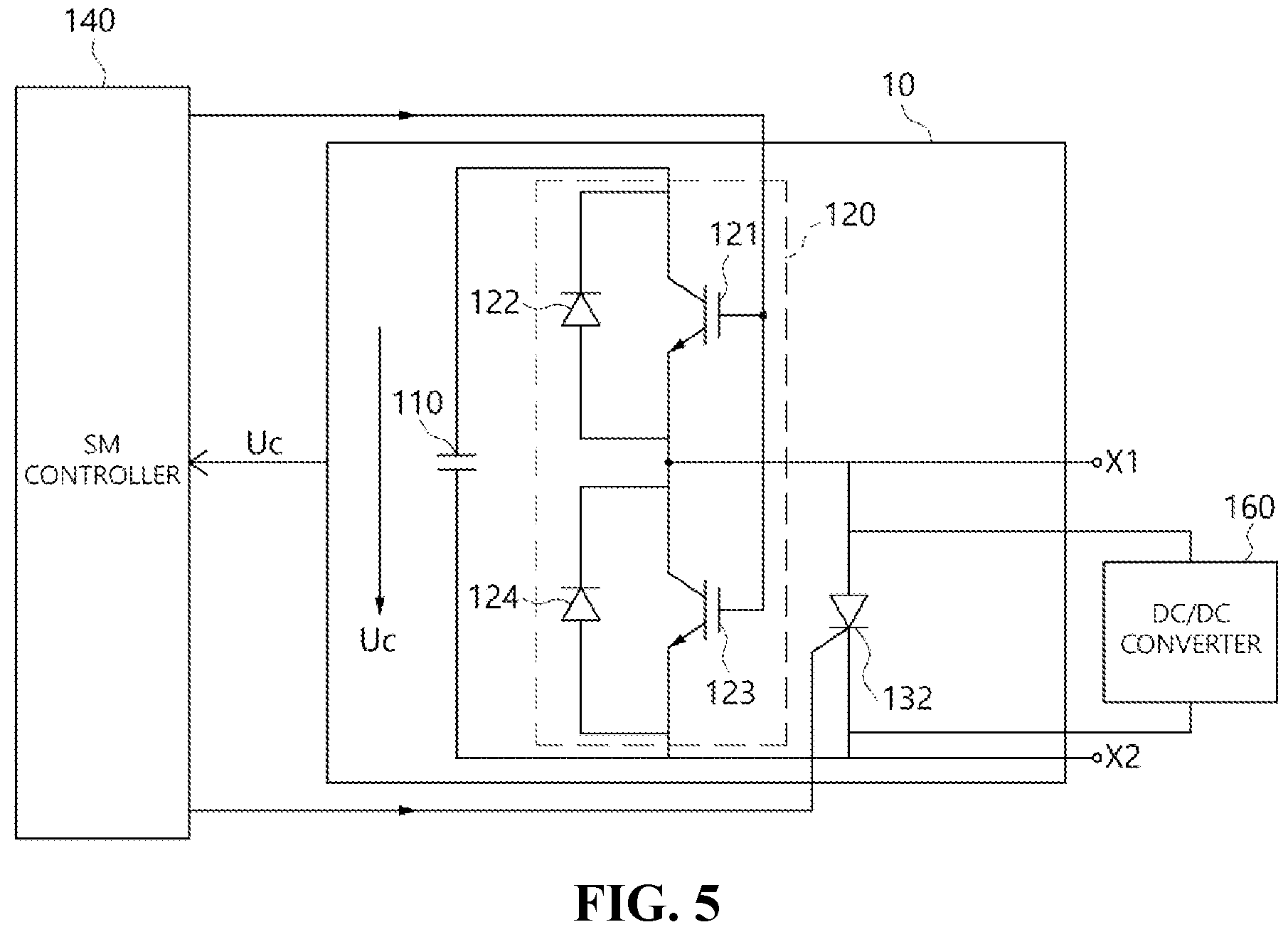 Patent US11824462 Figure 5 – Sub-module of power converter including bypass switch