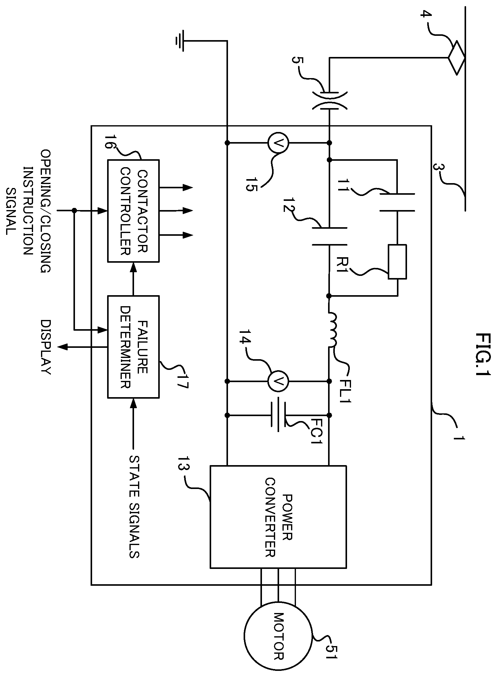 Patent US11824465 Figure 1 – Power conversion device and failure determination method