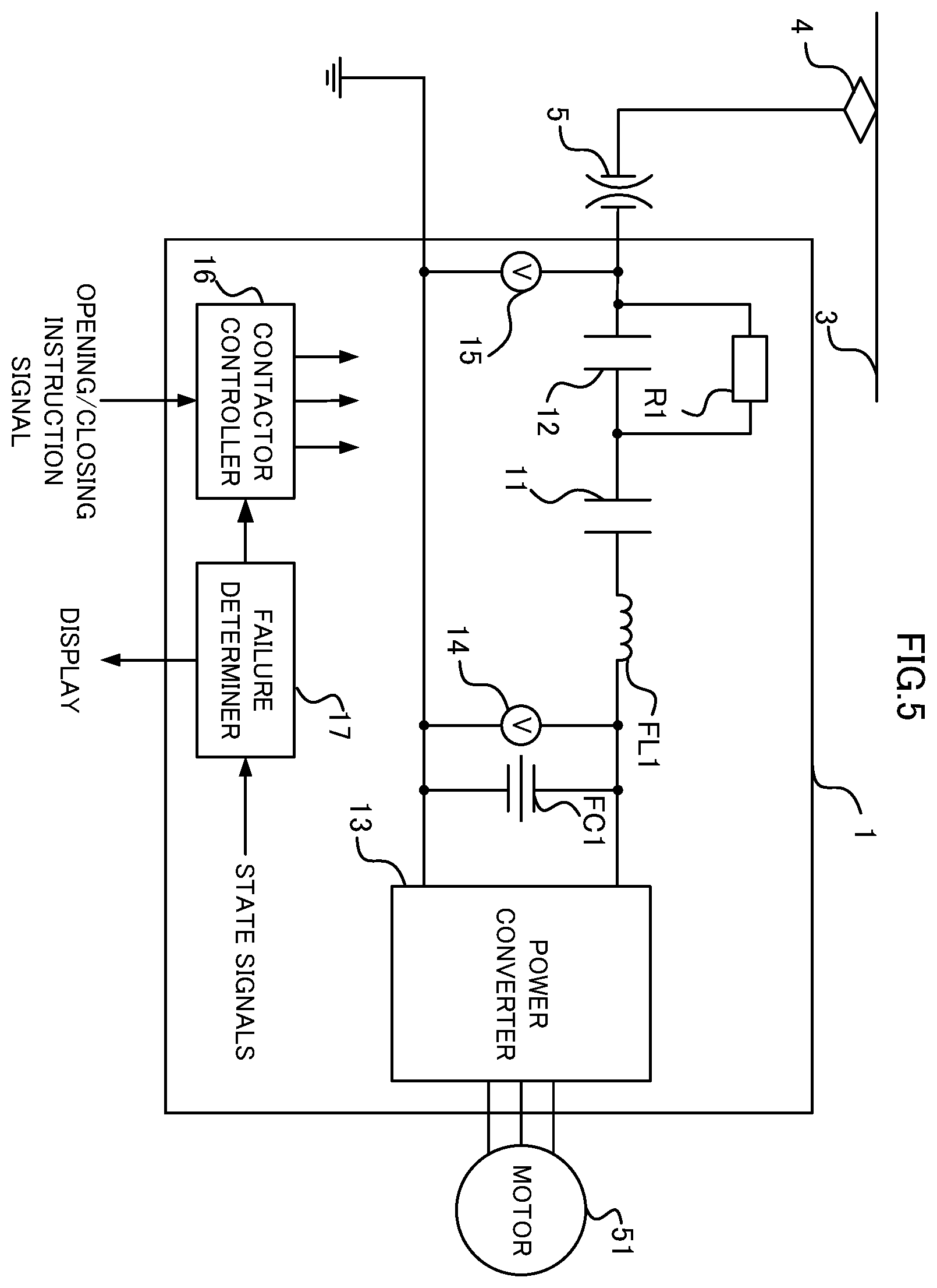 Patent US11824465 Figure 5 – Power conversion device and failure determination method