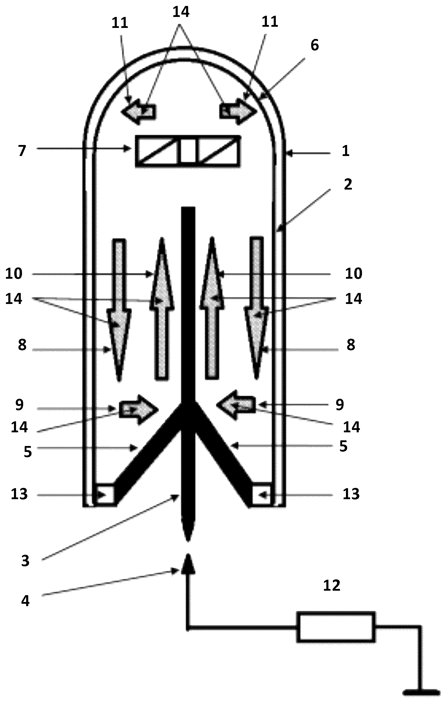 Patent US11824468 Figure 1 – Electrostatic frictional pulse generator