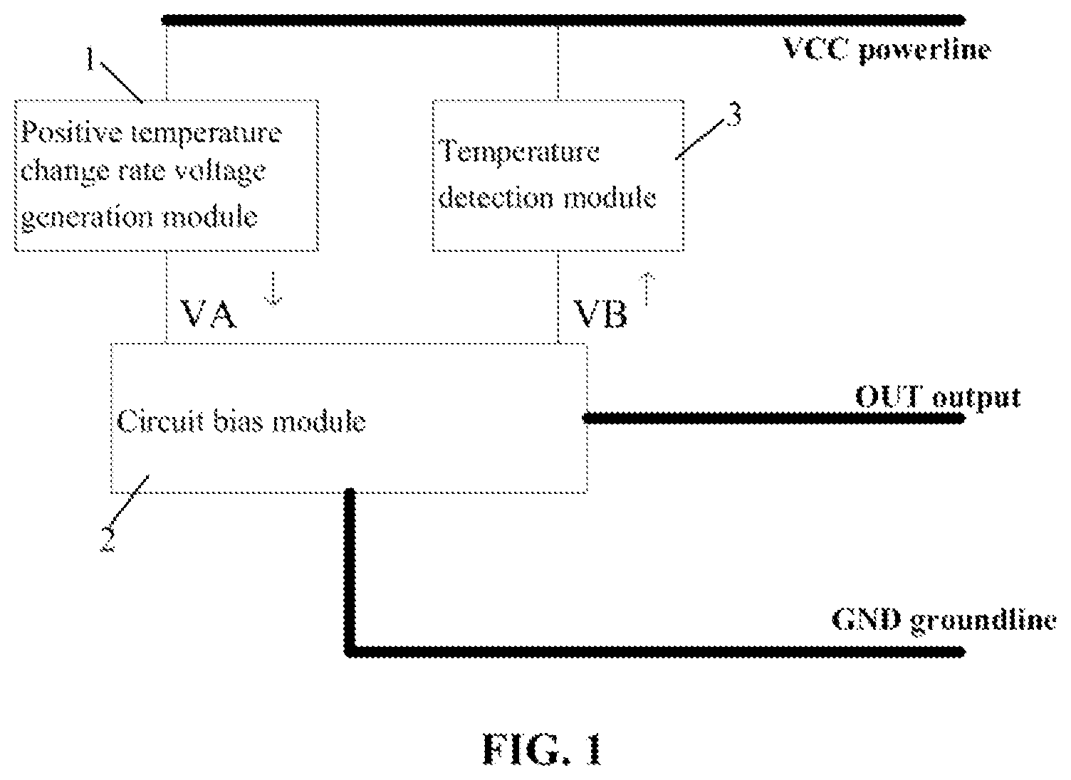 Patent US11824476 Figure 1 – Circuit for converting temperature change amount into voltage change in motor drive system