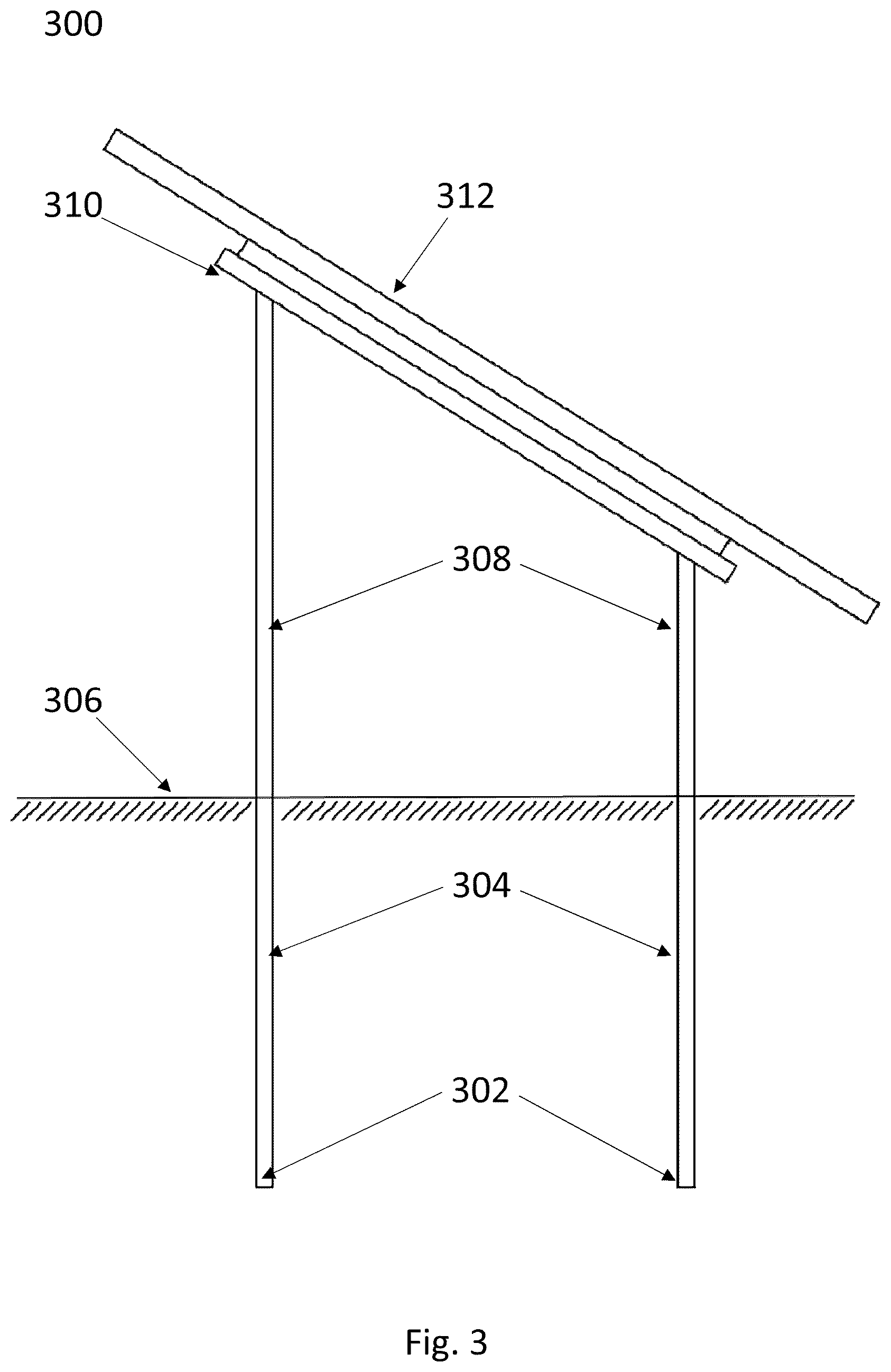 Patent US11824481 Figure 3 – Metallurgical steel post design for solar farm foundations and increased guardrail durability