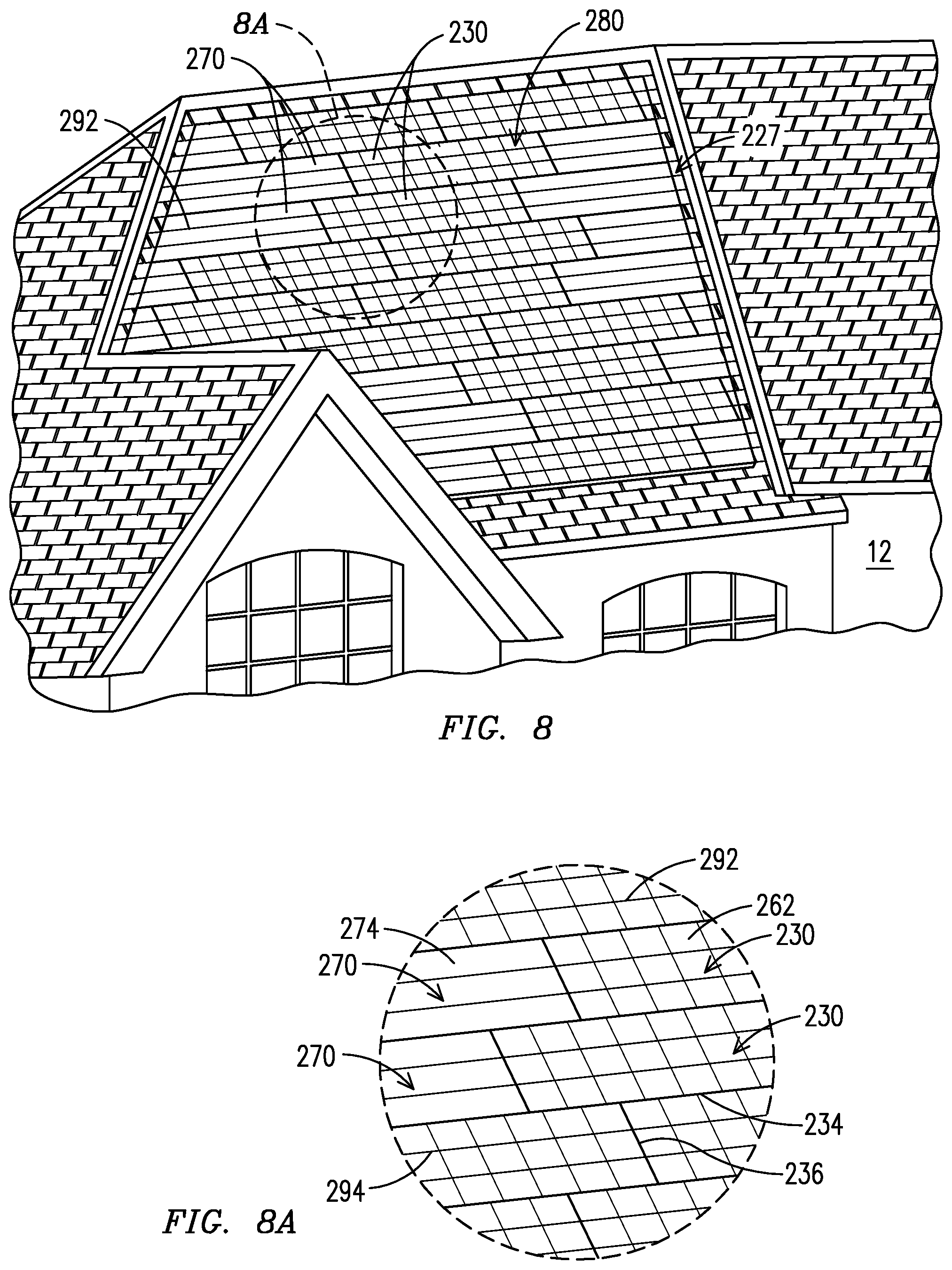 Patent US11824482 Figure 4 – Solar roof panel system with edge and surface treatments