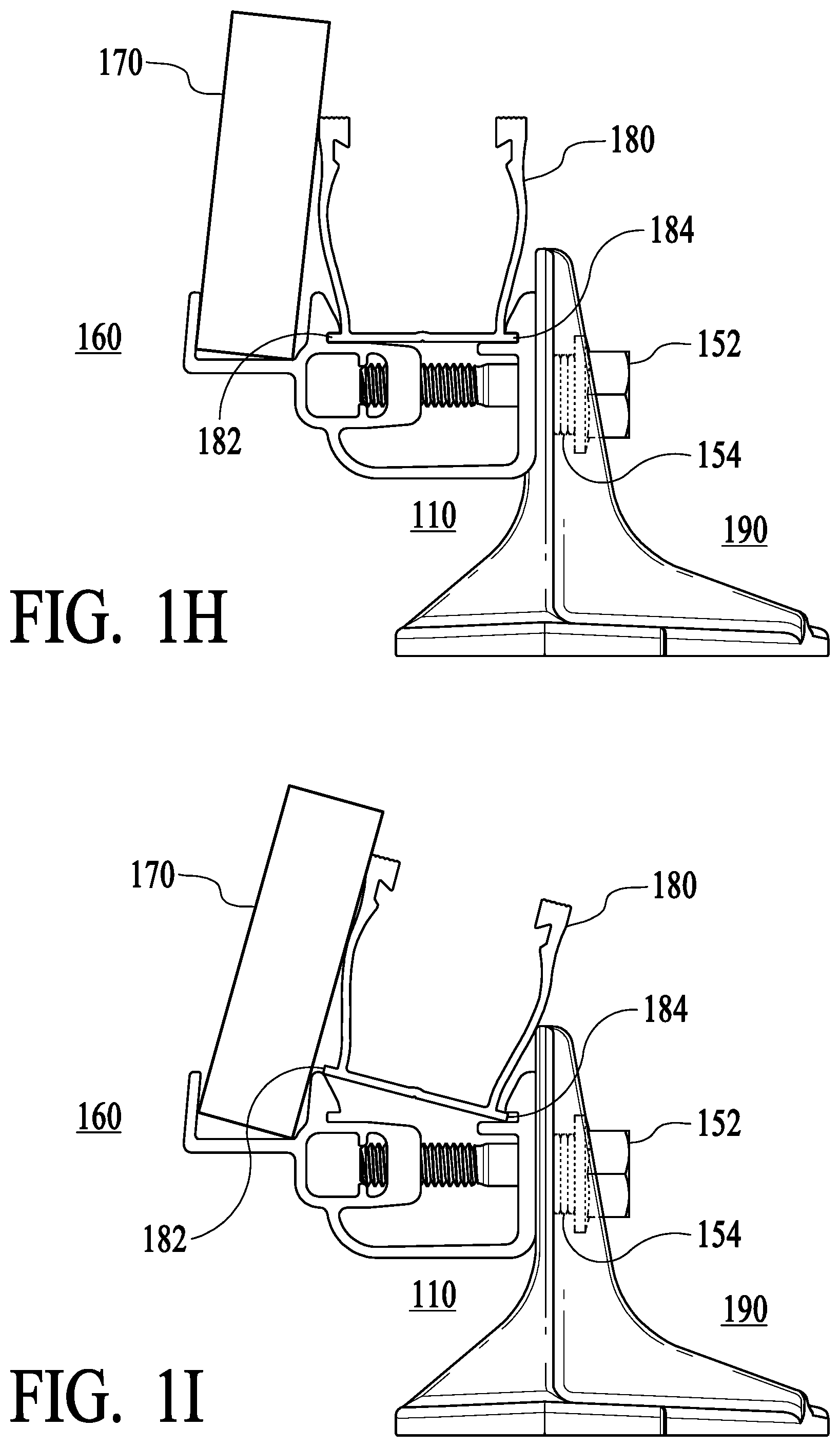 Patent US11824483 Figure 6 – Single-piece hinged clamp for track mounting assemblies