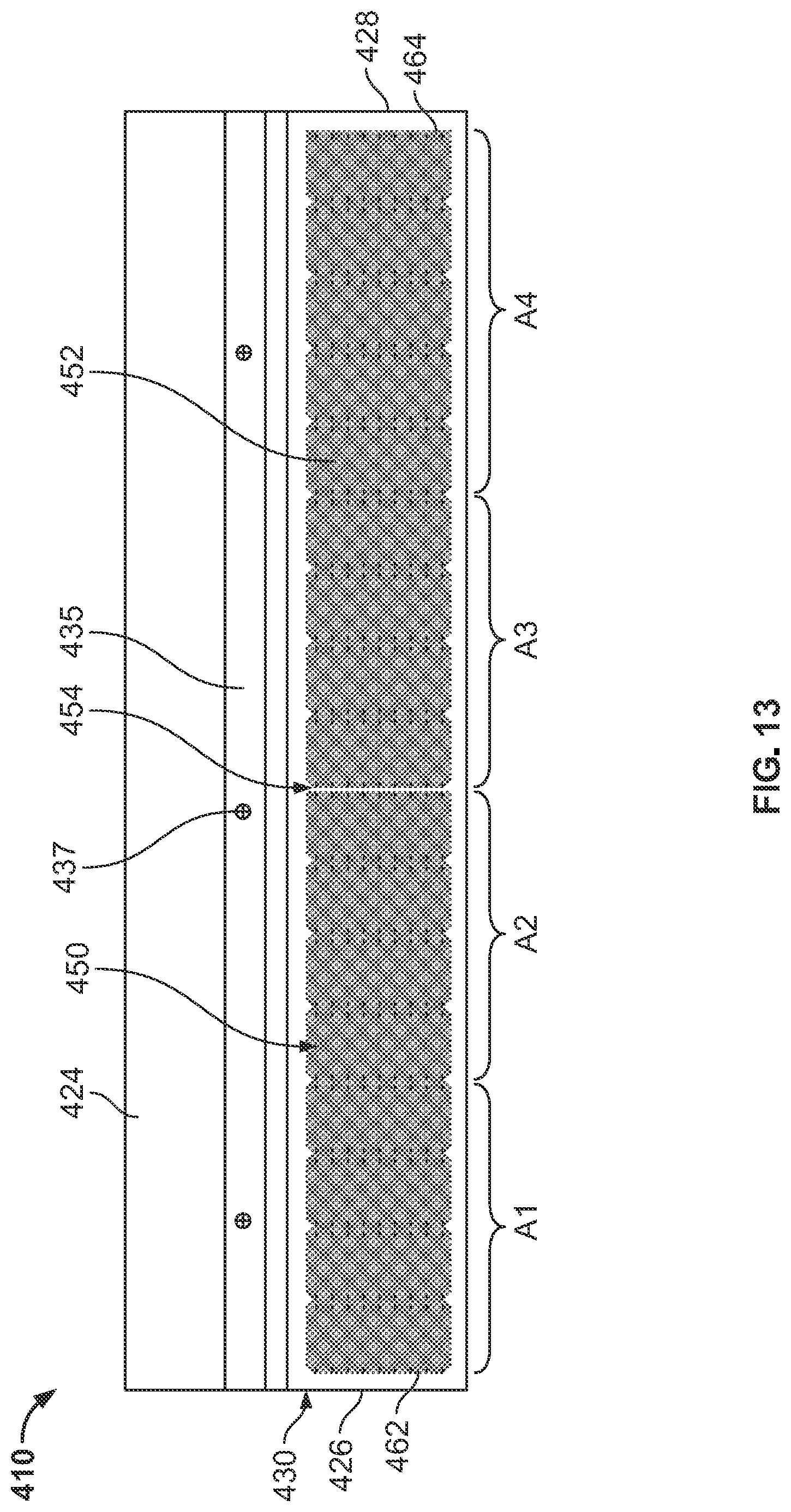 Patent US11824486 Figure 10 – Roofing shingles for mimicking the appearance of photovoltaic modules