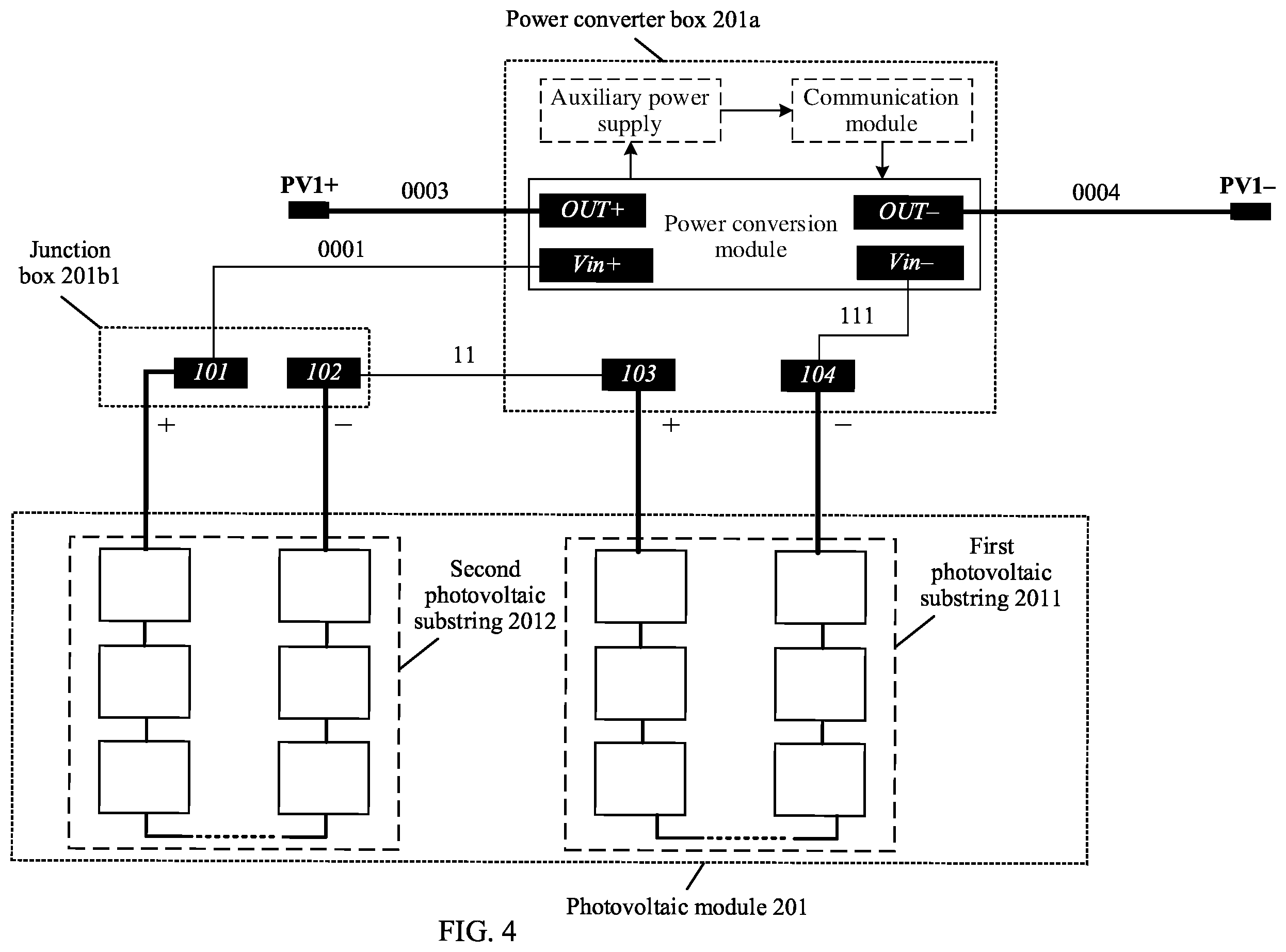 Patent US11824493 Figure 3 – Photovoltaic module and photovoltaic system