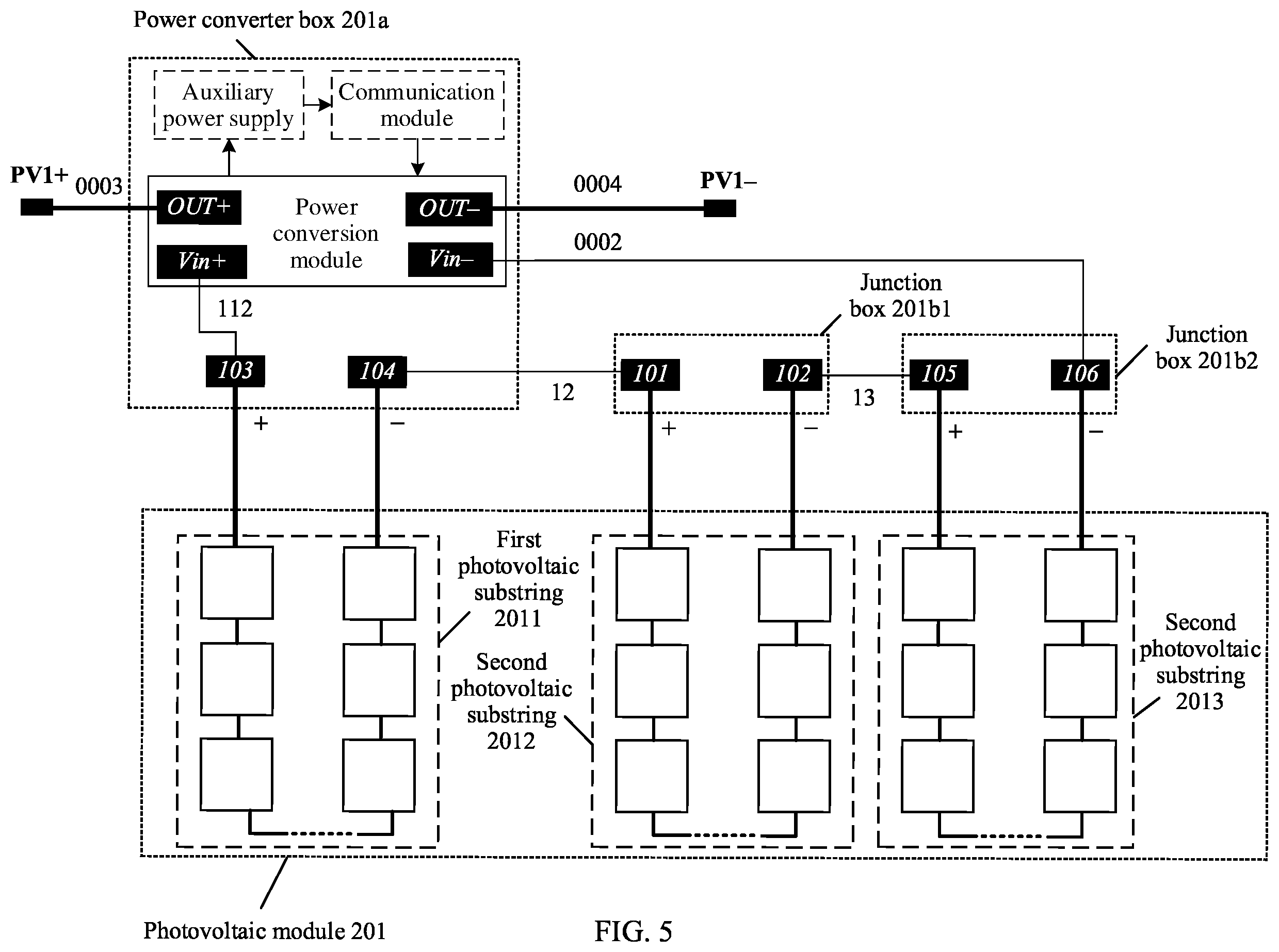 Patent US11824493 Figure 4 – Photovoltaic module and photovoltaic system